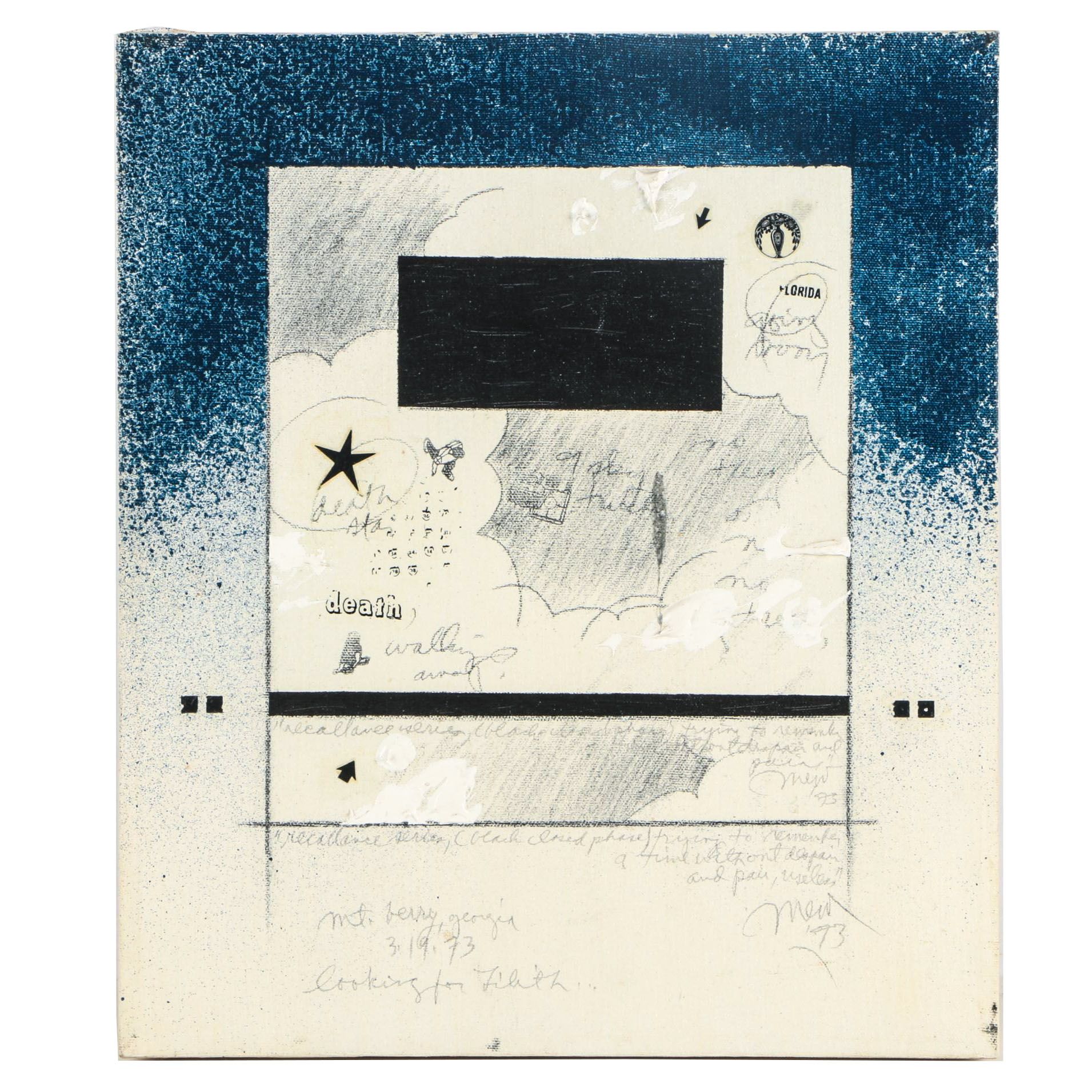 1973 Tommy Mew Mixed Media Artwork "Recallance Series"