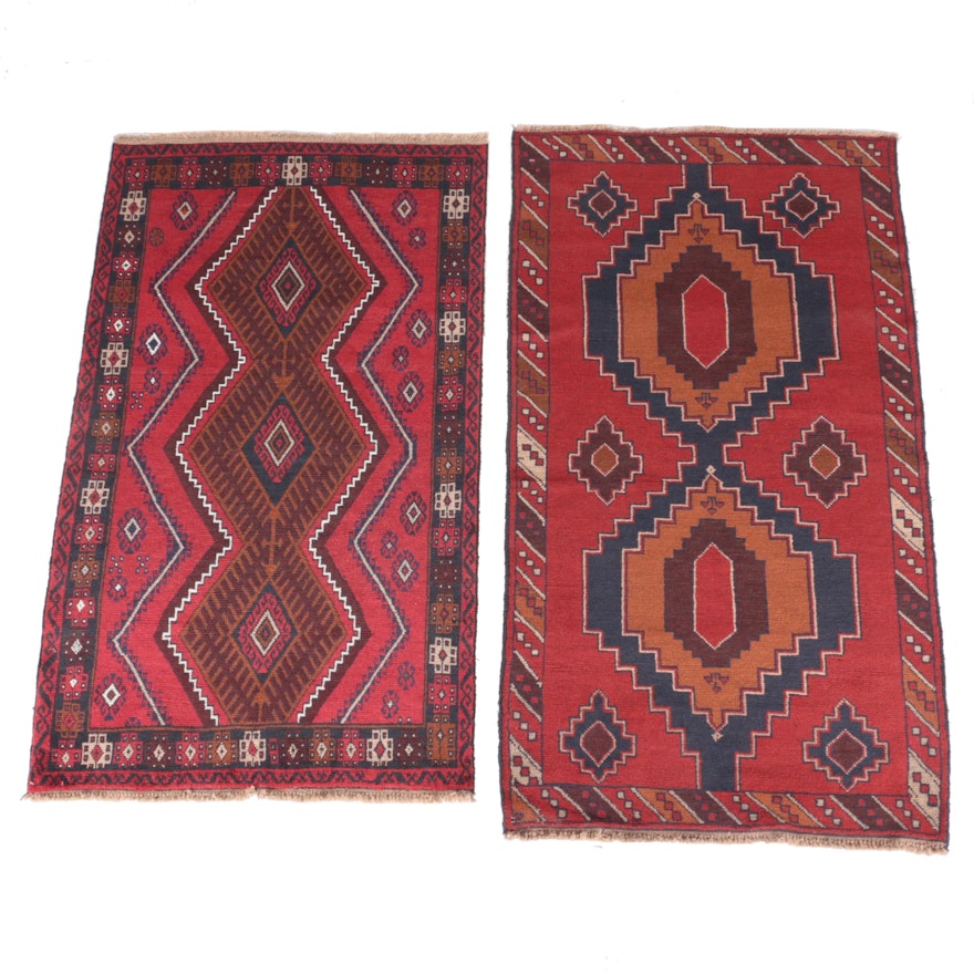 Pair of Hand-Knotted Baluchi Wool Area Rugs