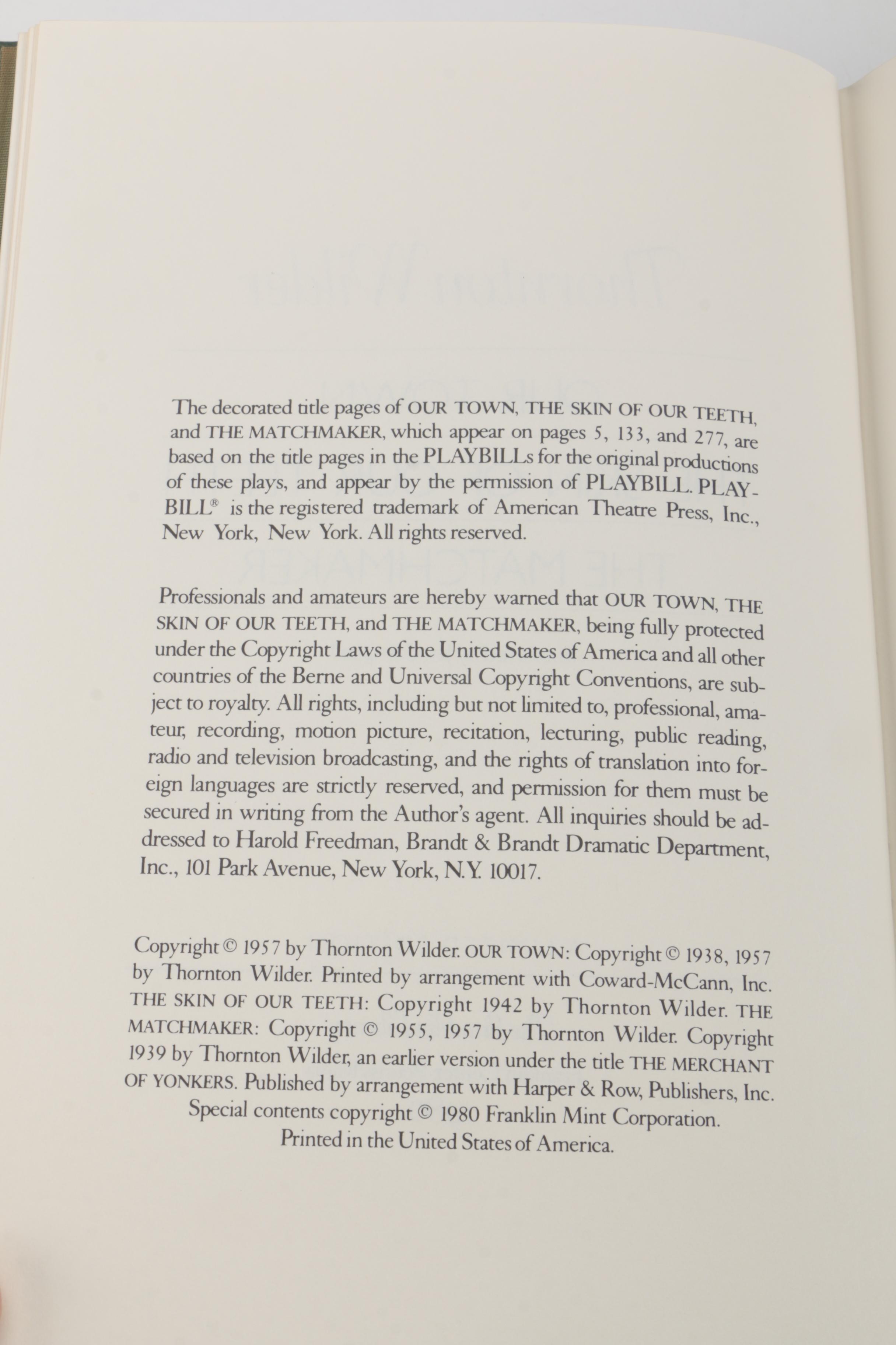 Franklin Library Editions of Plays