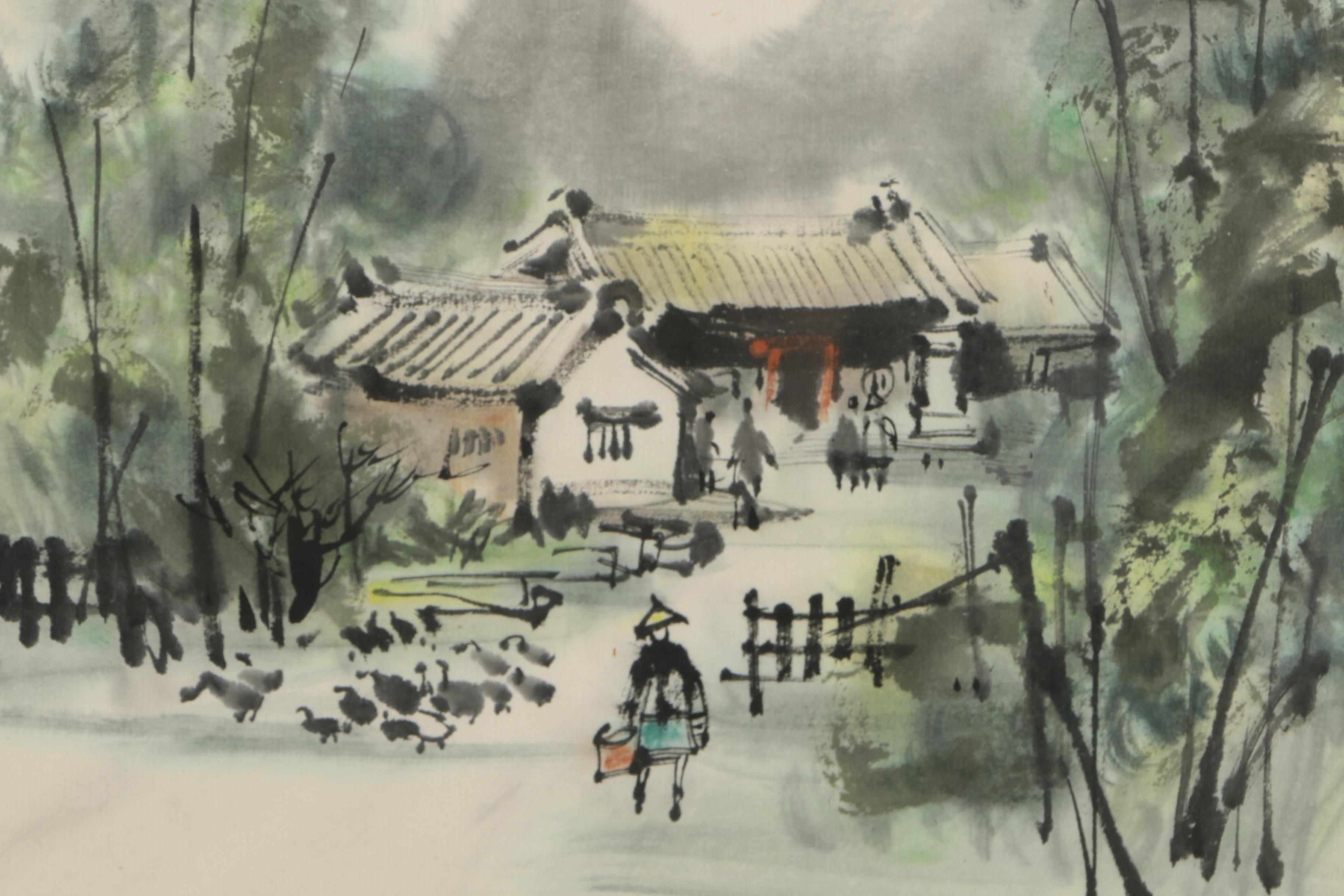 Signed Gouache and Watercolor Paintings on Paper