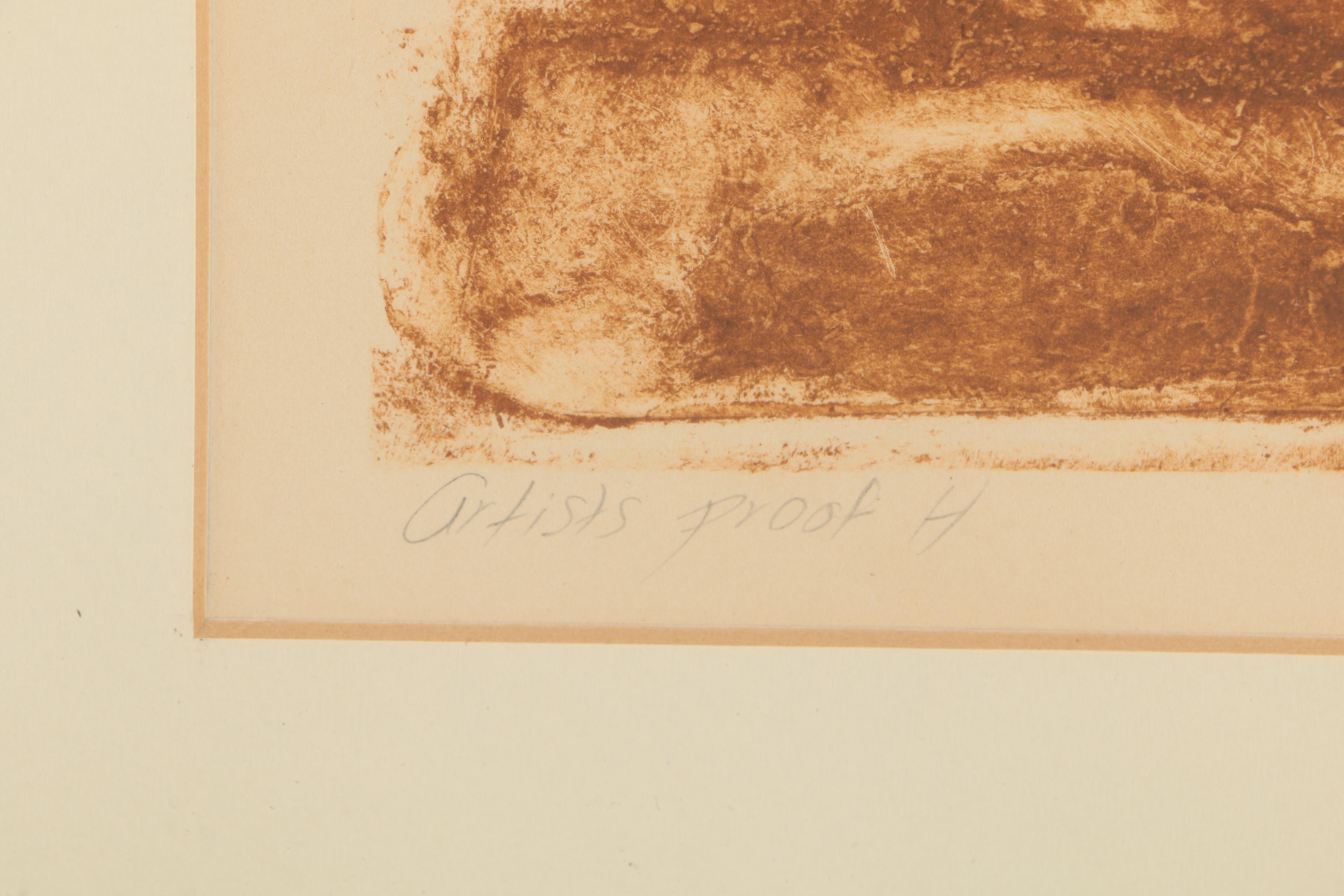 Martha Slaymaker 1974 Artist's Proof Collagraph "Yanabito"