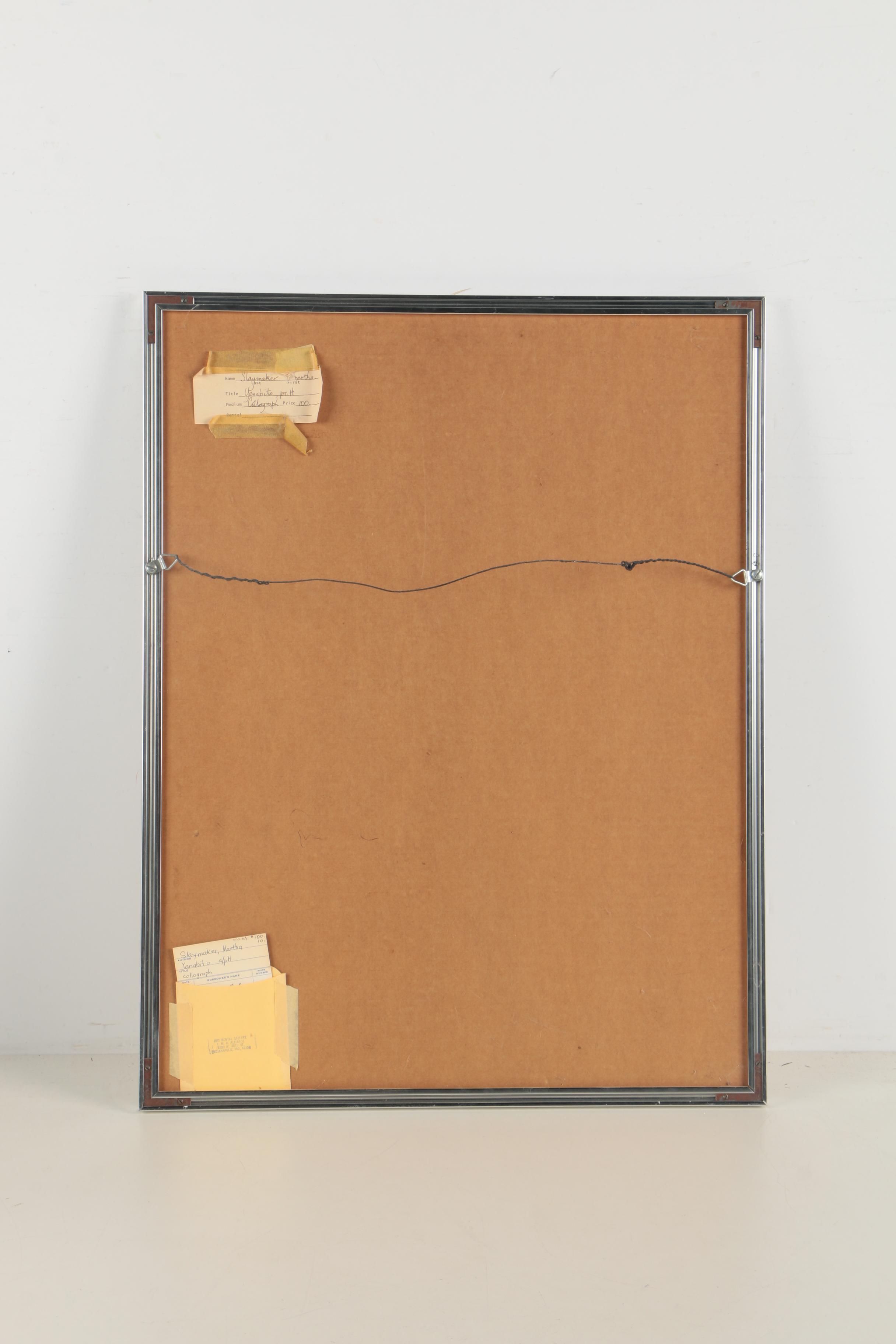 Martha Slaymaker 1974 Artist's Proof Collagraph "Yanabito"