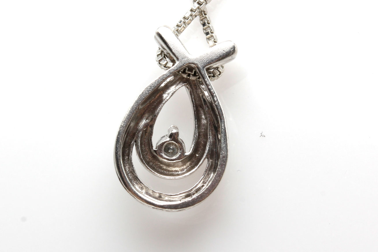 Sterling Silver Diamond Pendant Necklace