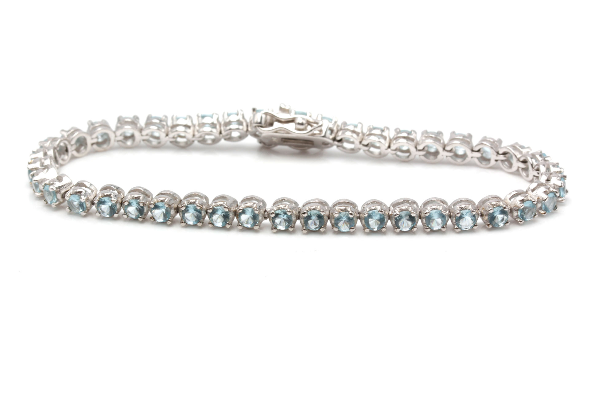 Sterling Silver Blue Stone Necklace and Bracelet