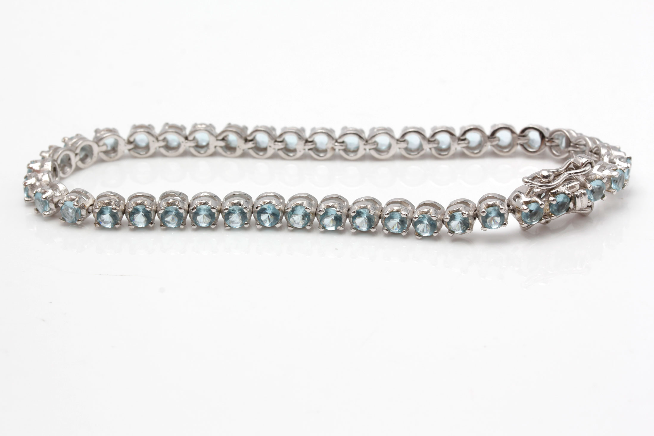 Sterling Silver Blue Stone Necklace and Bracelet