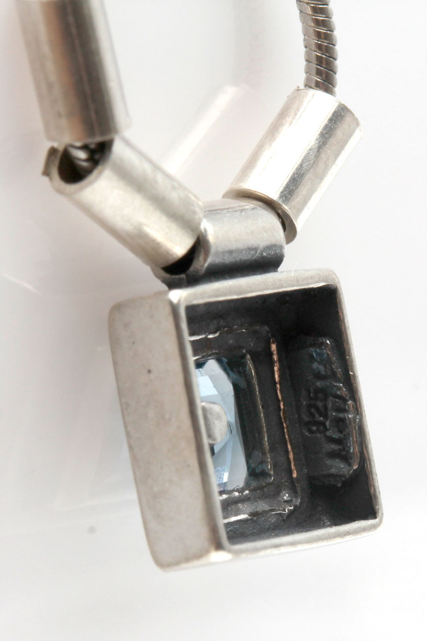 Sterling Silver Blue Stone Necklace and Bracelet