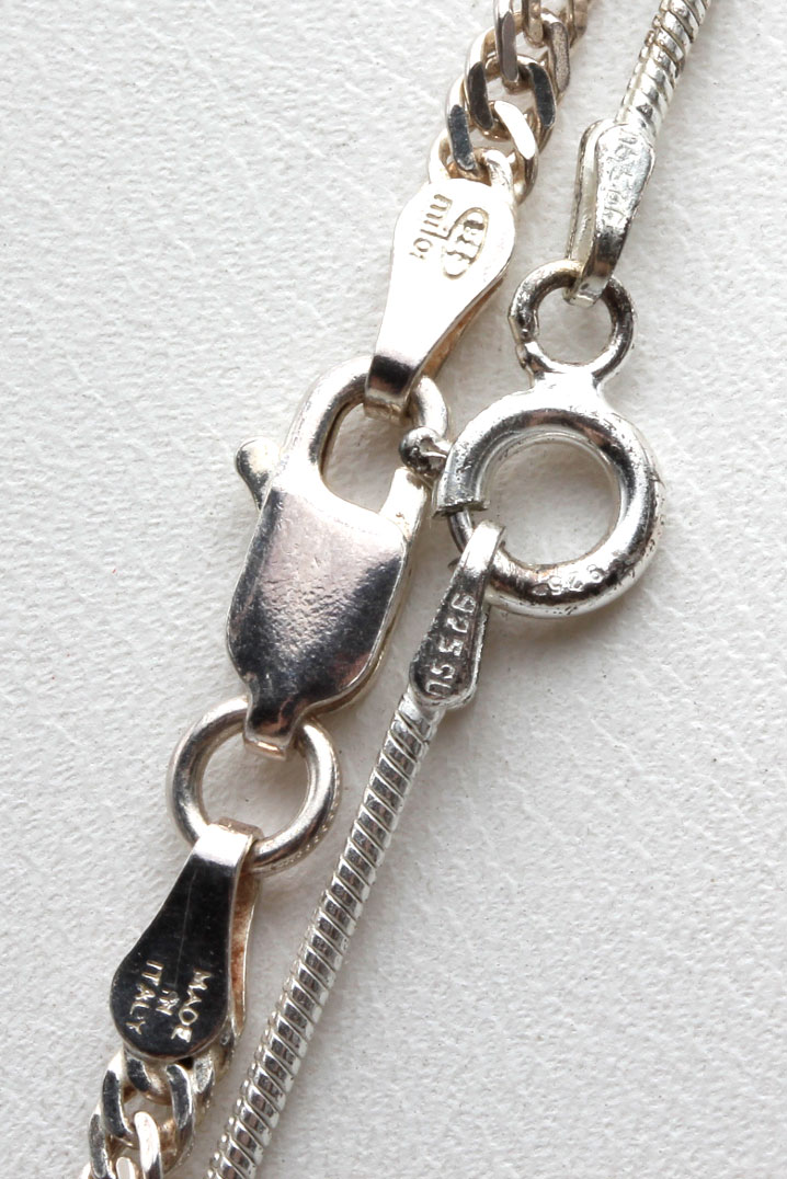 Sterling Silver Quartzite and Sapphire Pendant Necklaces