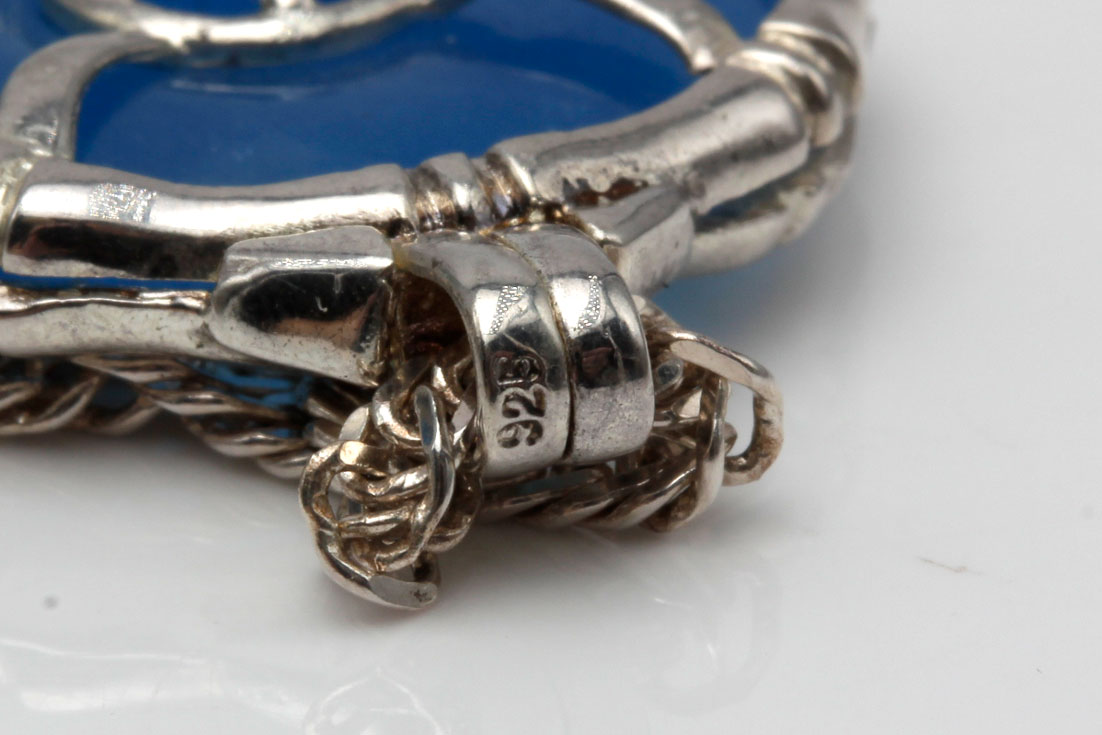 Sterling Silver Quartzite and Sapphire Pendant Necklaces