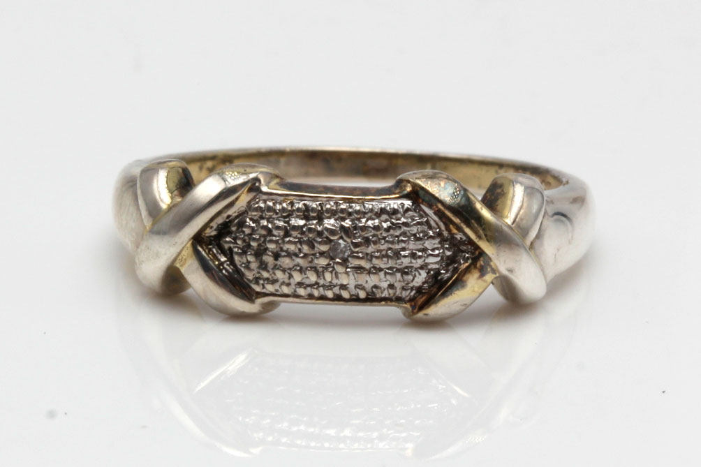 Sterling Silver Diamond Heart Pendant Necklace and Ring