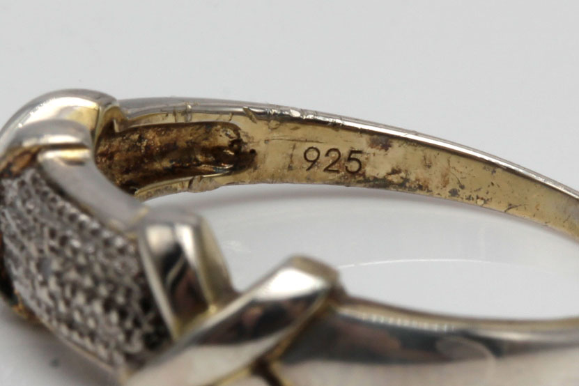 Sterling Silver Diamond Heart Pendant Necklace and Ring