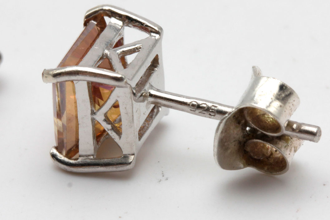 Sterling Silver Colorful Stone Studs