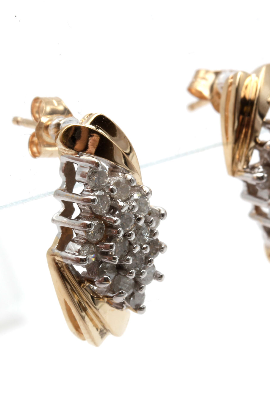 14K Yellow Gold 1.10 CTW Diamond Earrings