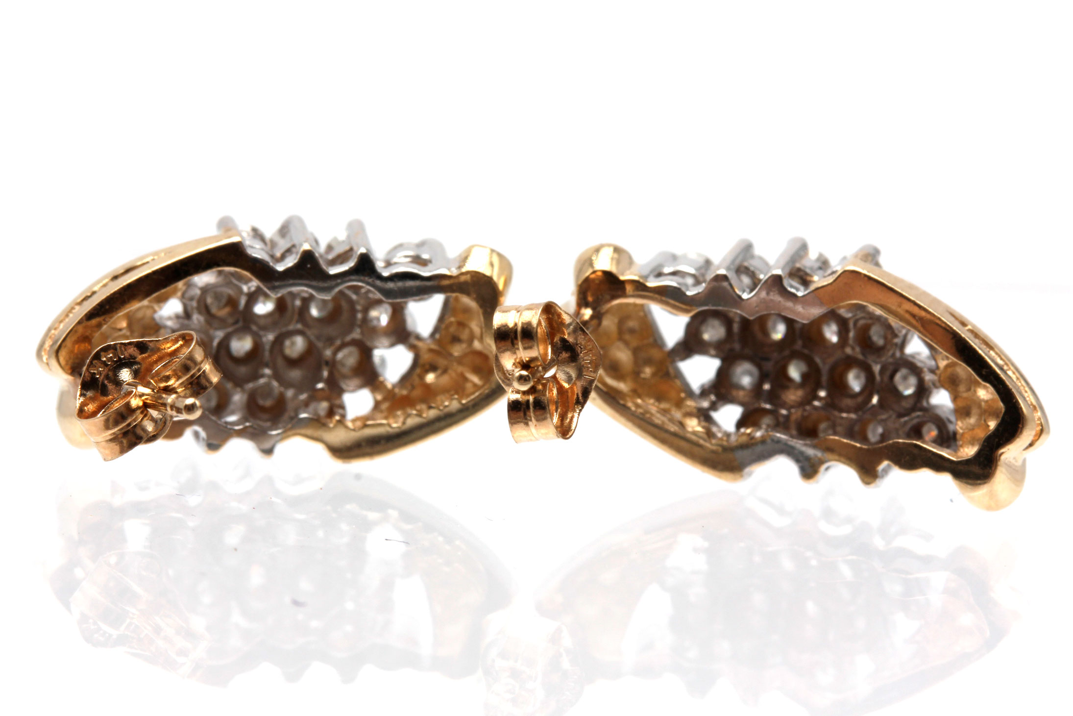 14K Yellow Gold 1.10 CTW Diamond Earrings