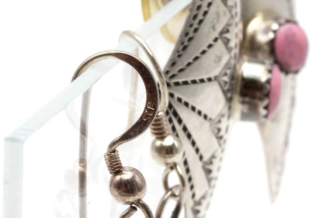 Sterling Silver Magnesite and Mother of Pearl Earrings