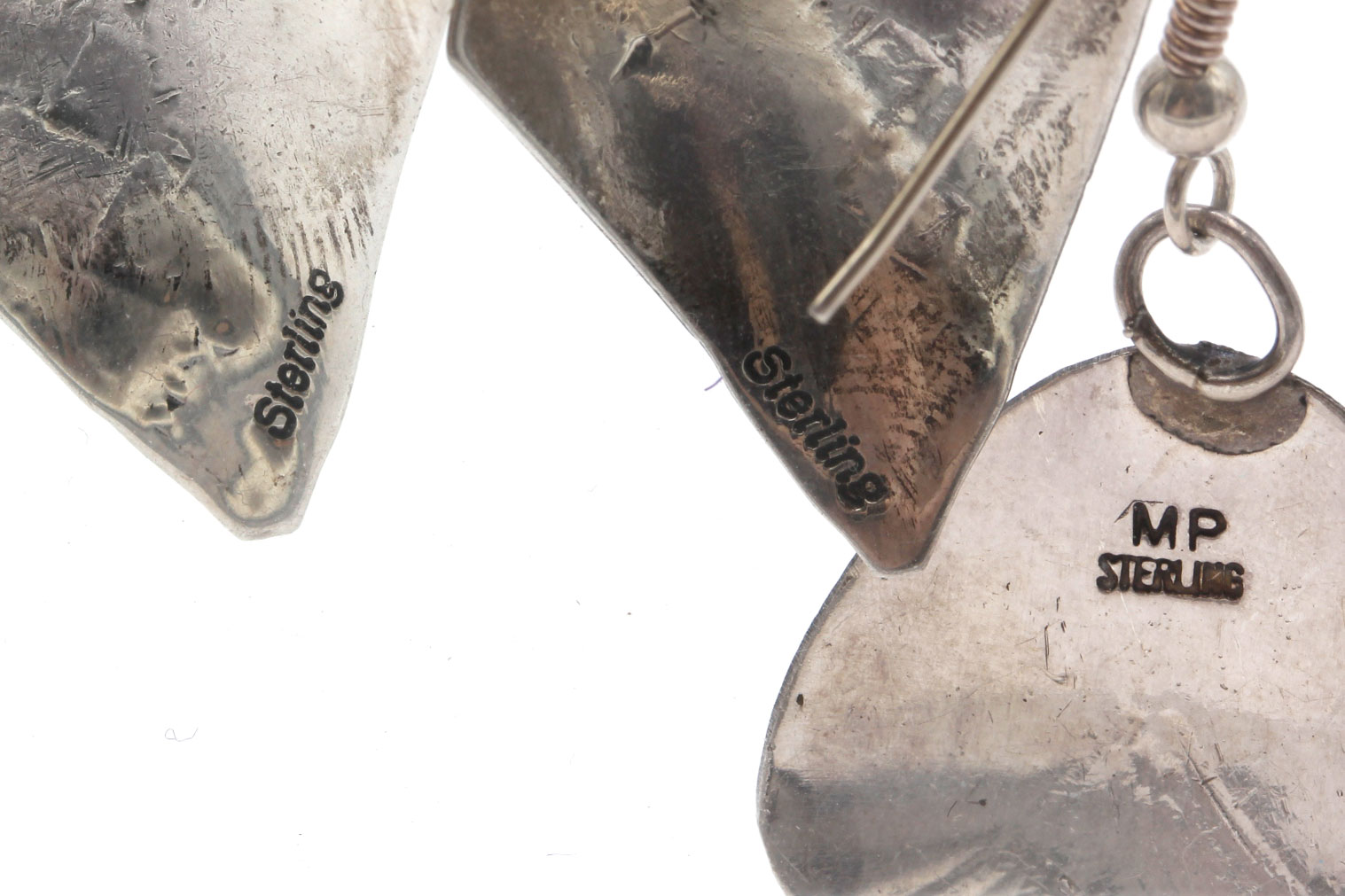 Sterling Silver Magnesite and Mother of Pearl Earrings