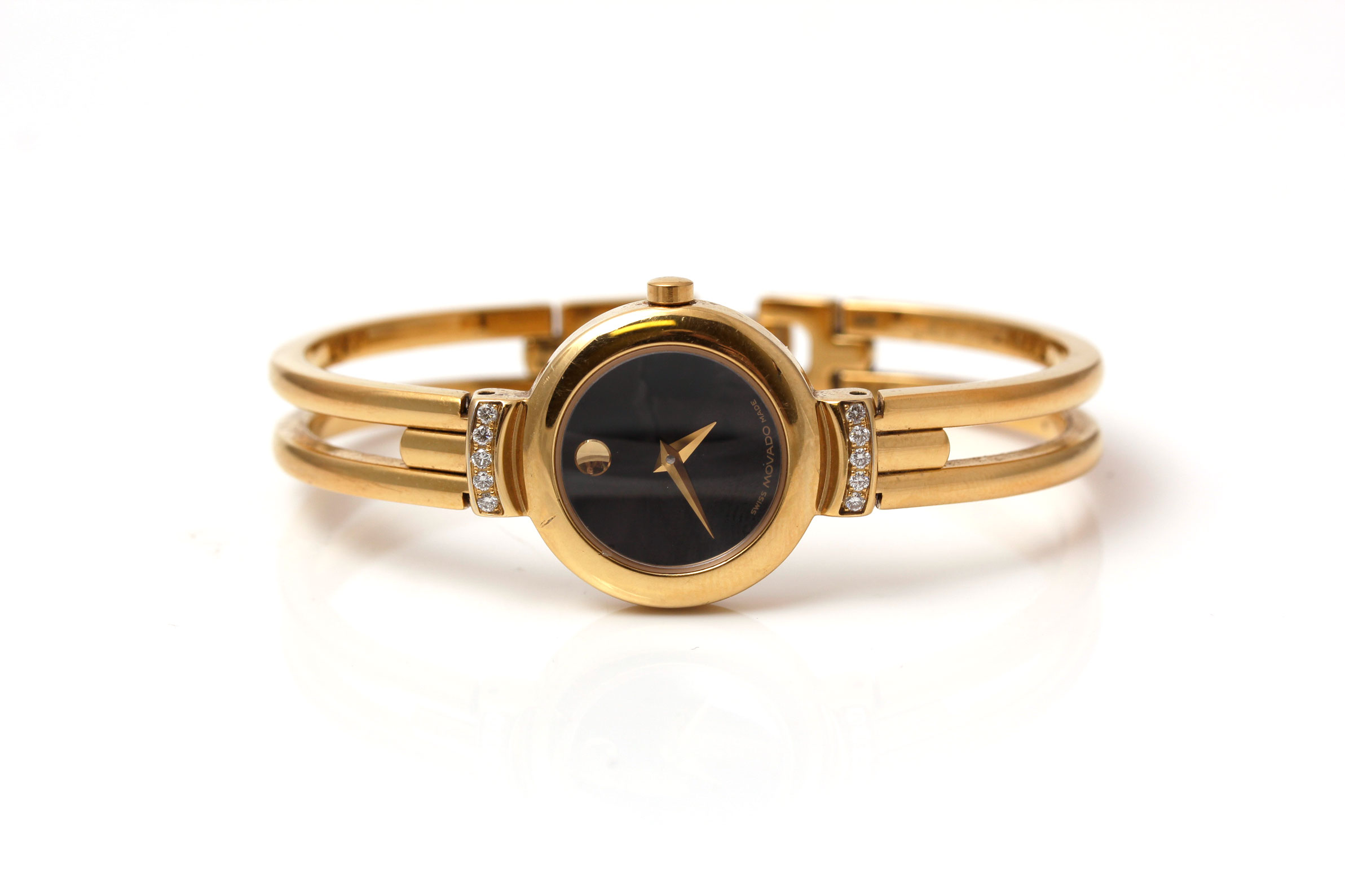 Movado Gold Plated Diamond Accented Watch