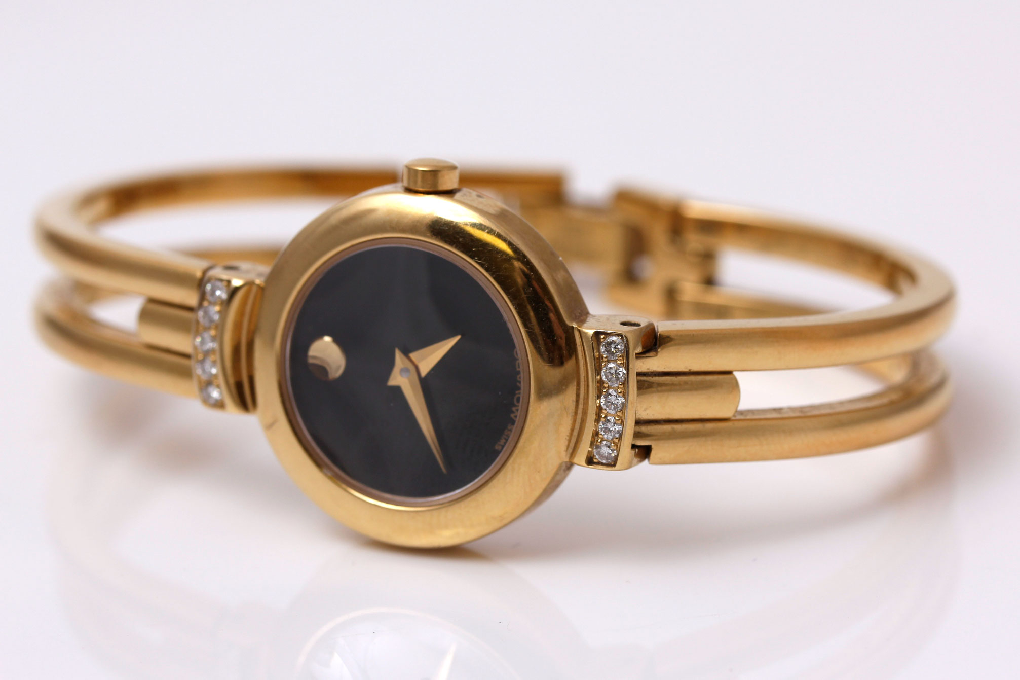 Movado Gold Plated Diamond Accented Watch