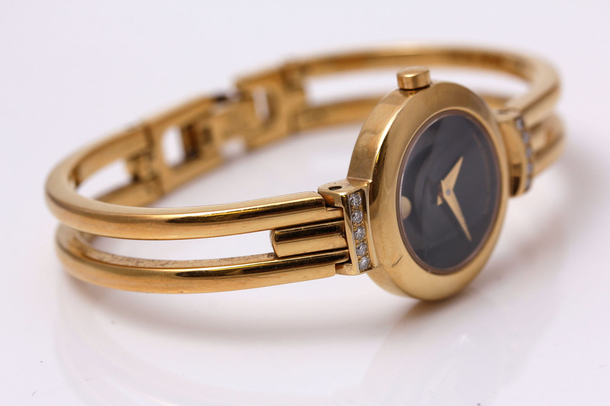 Movado Gold Plated Diamond Accented Watch