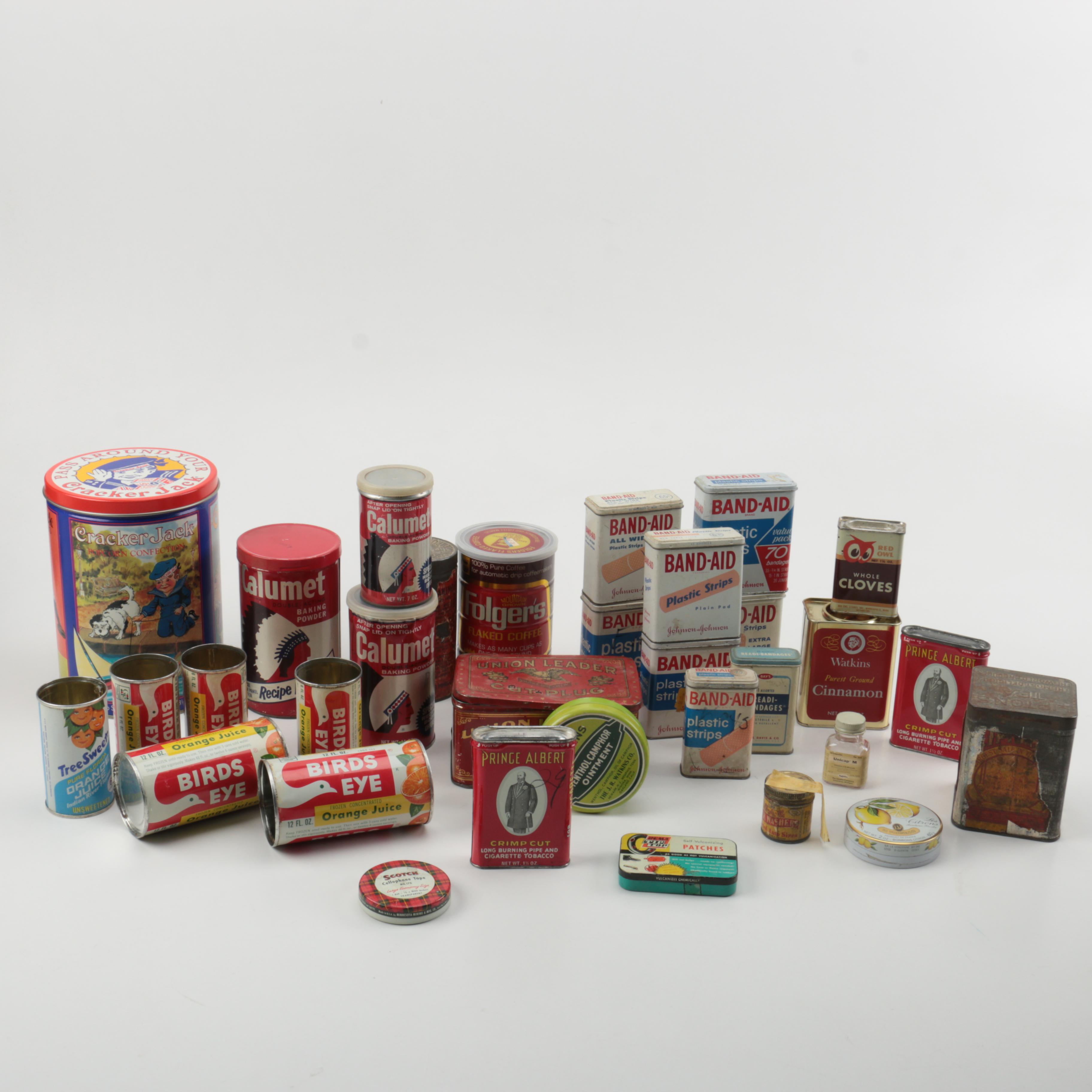 Vintage Containers Featuring Cracker Jack and Birds Eye