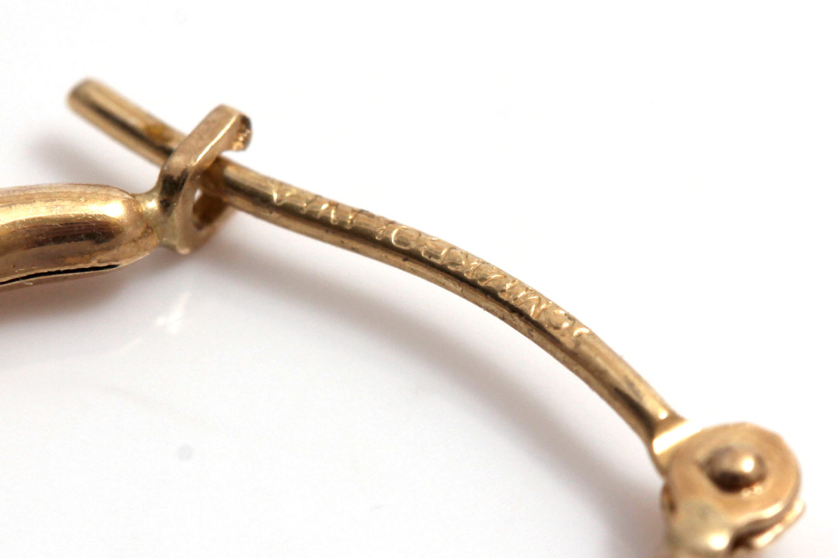 14K Two Tone Gold Dolphin Earrings