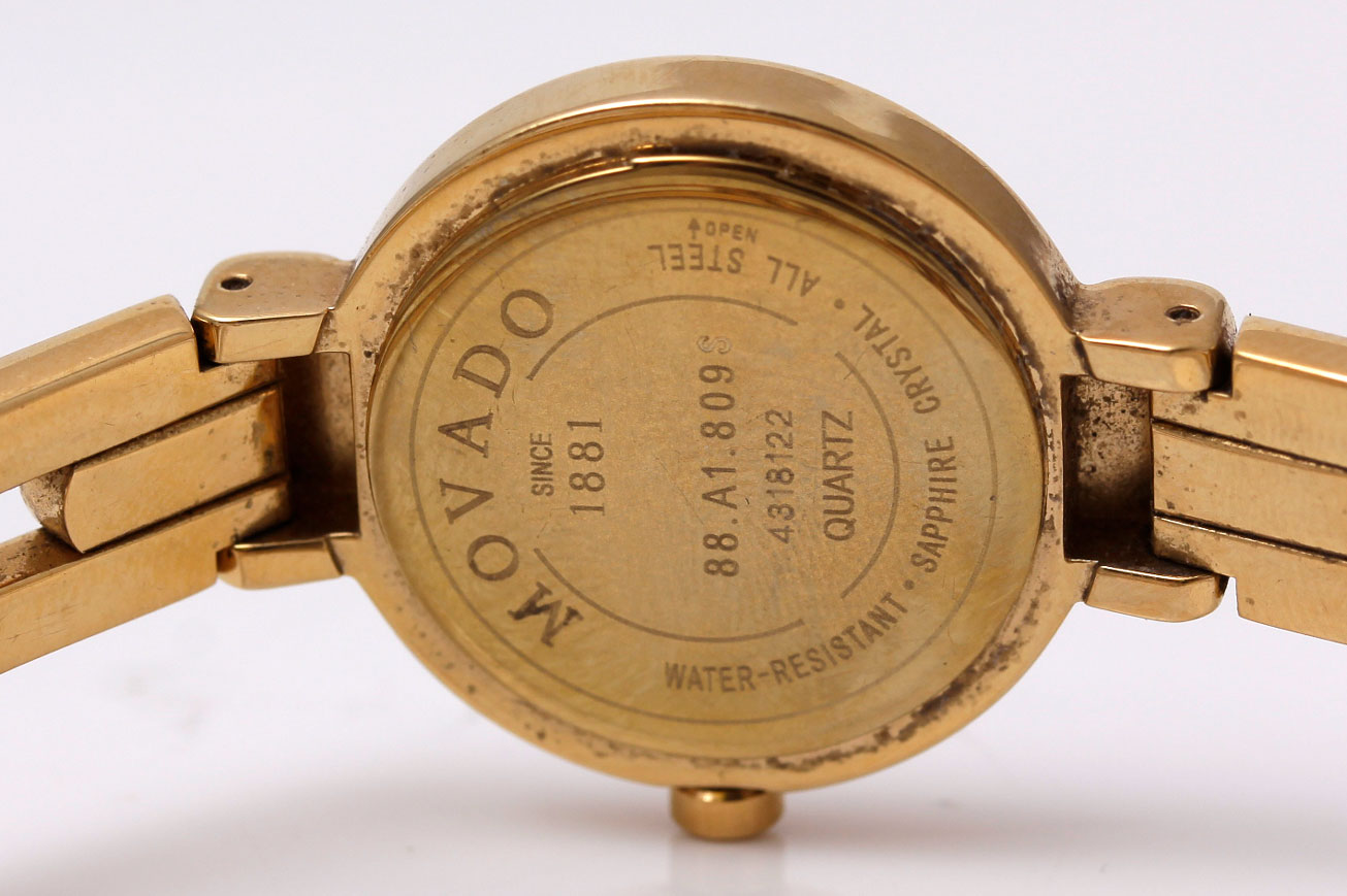 Movado Gold Plated Diamond Accented Watch