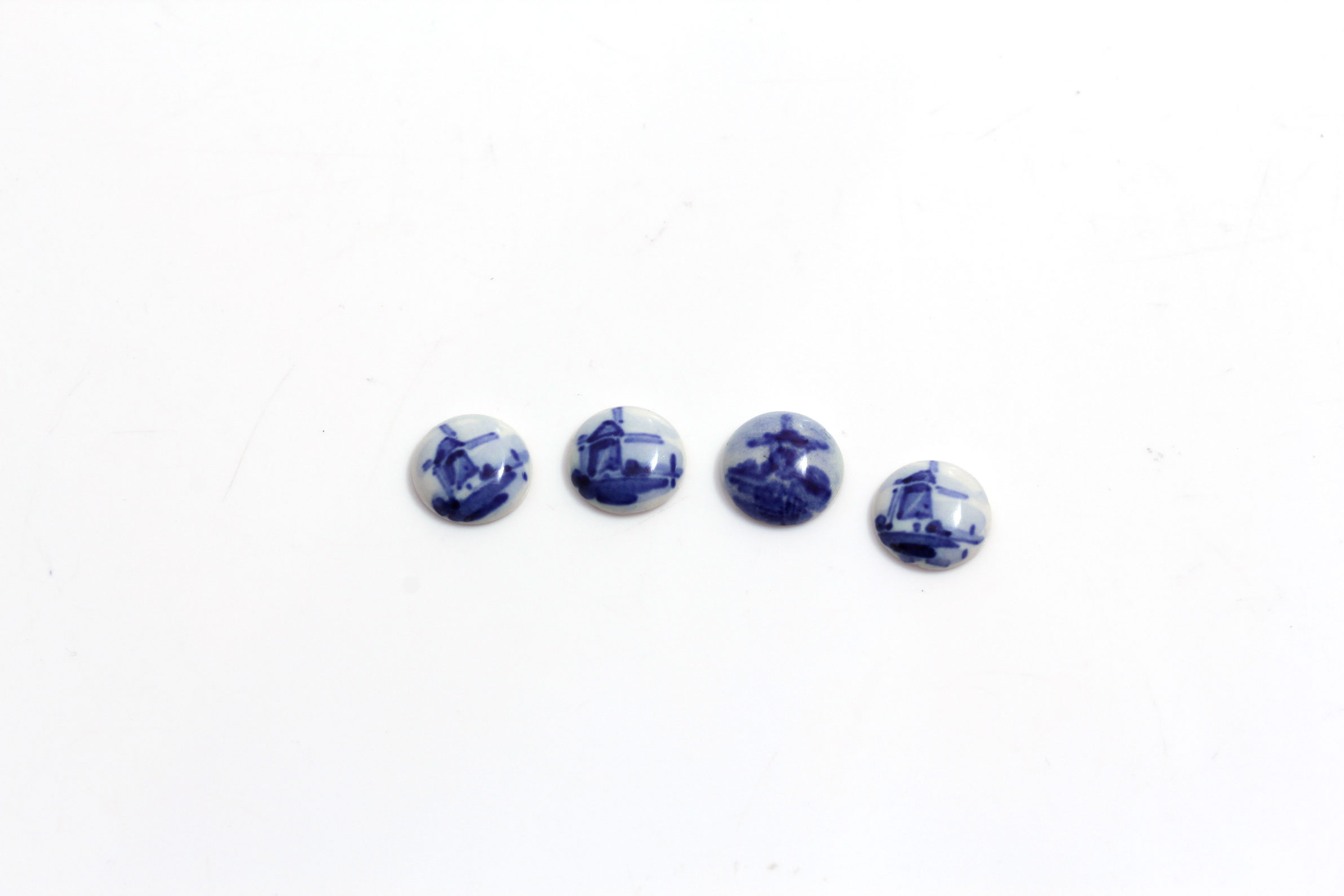 Hand-Painted Delft Pottery Buttons