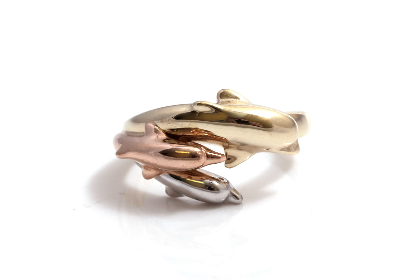 10K Tri-Gold Dolphin Ring
