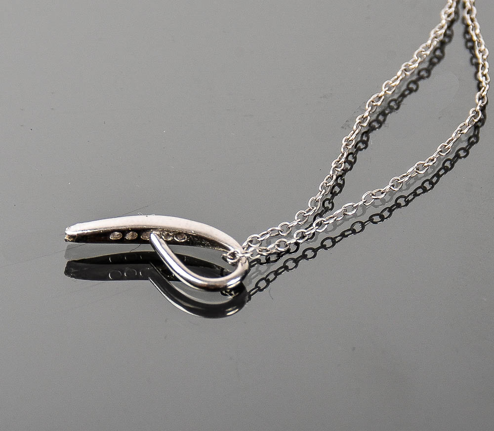 Sterling Silver and Cubic Zirconia Loop Pendant Necklace
