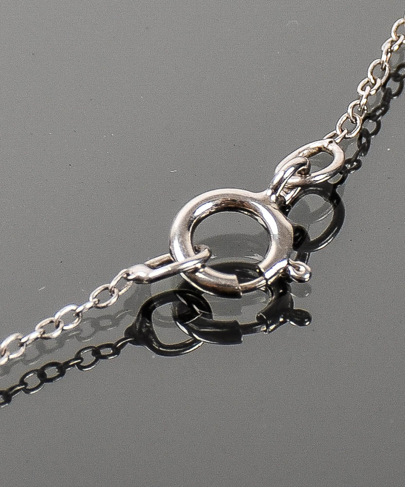 Sterling Silver and Cubic Zirconia Loop Pendant Necklace