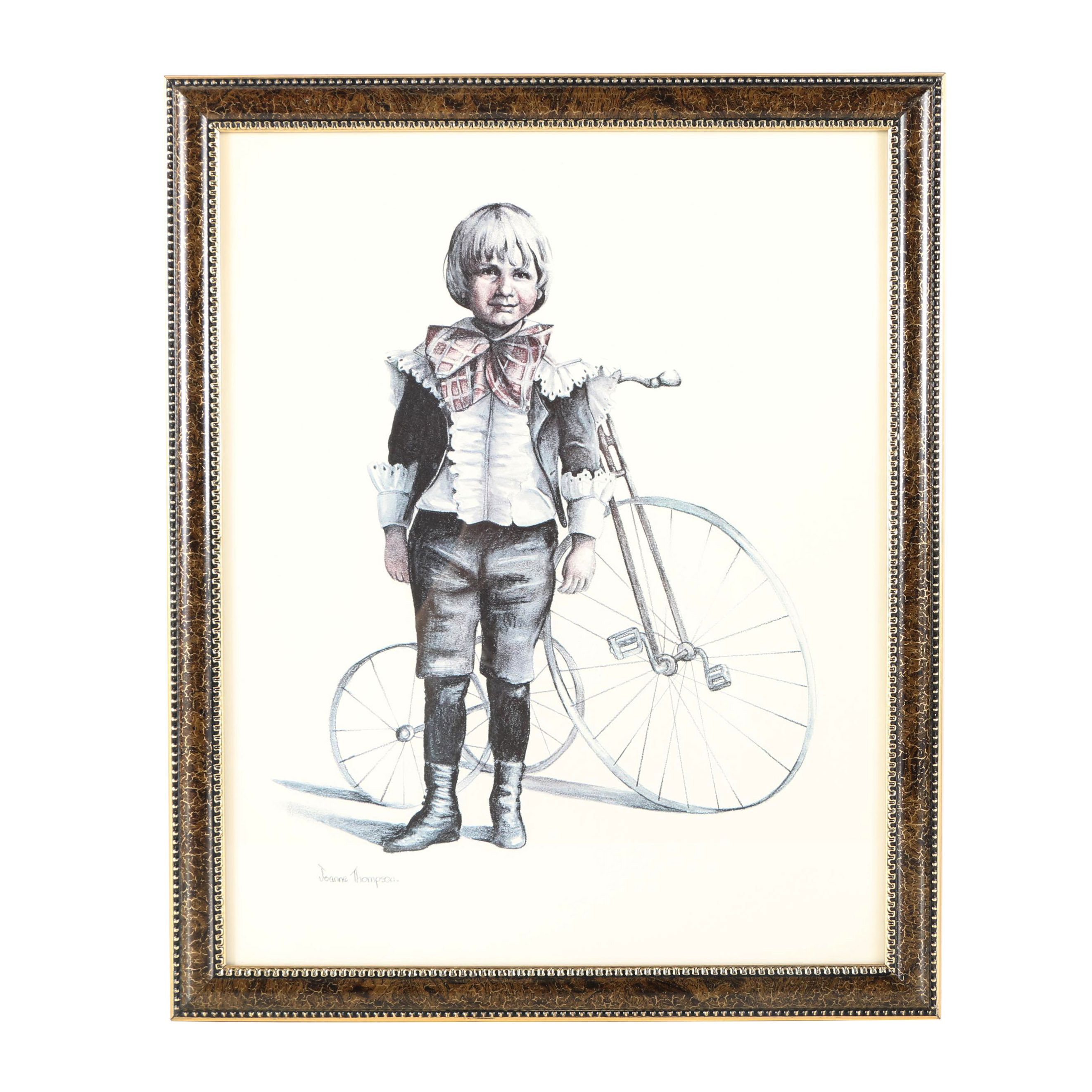 Offset Lithograph After Jeanne Thompson's Drawing of a Boy