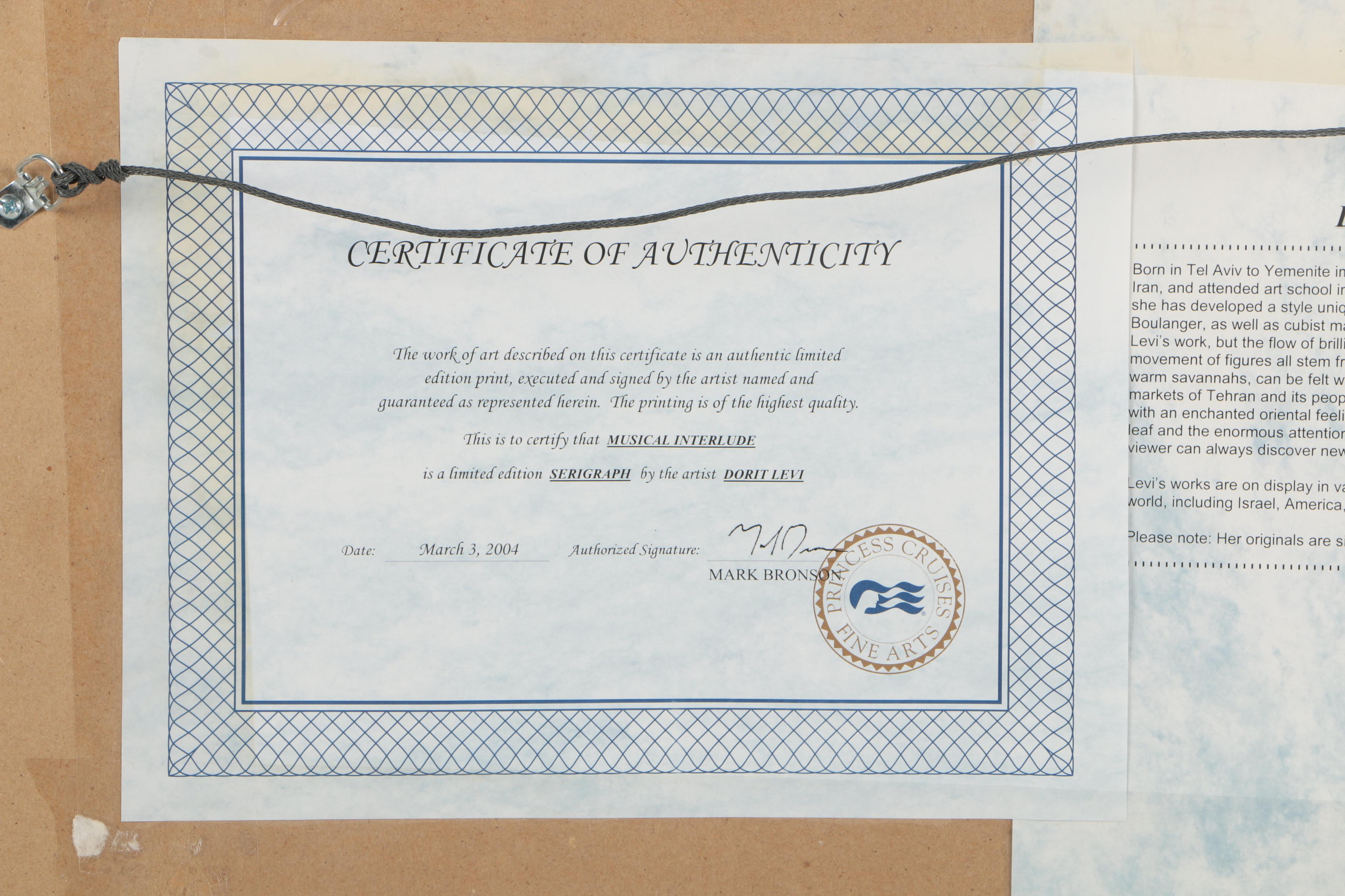 Dorit Levi Serigraph "Musical Interlude"