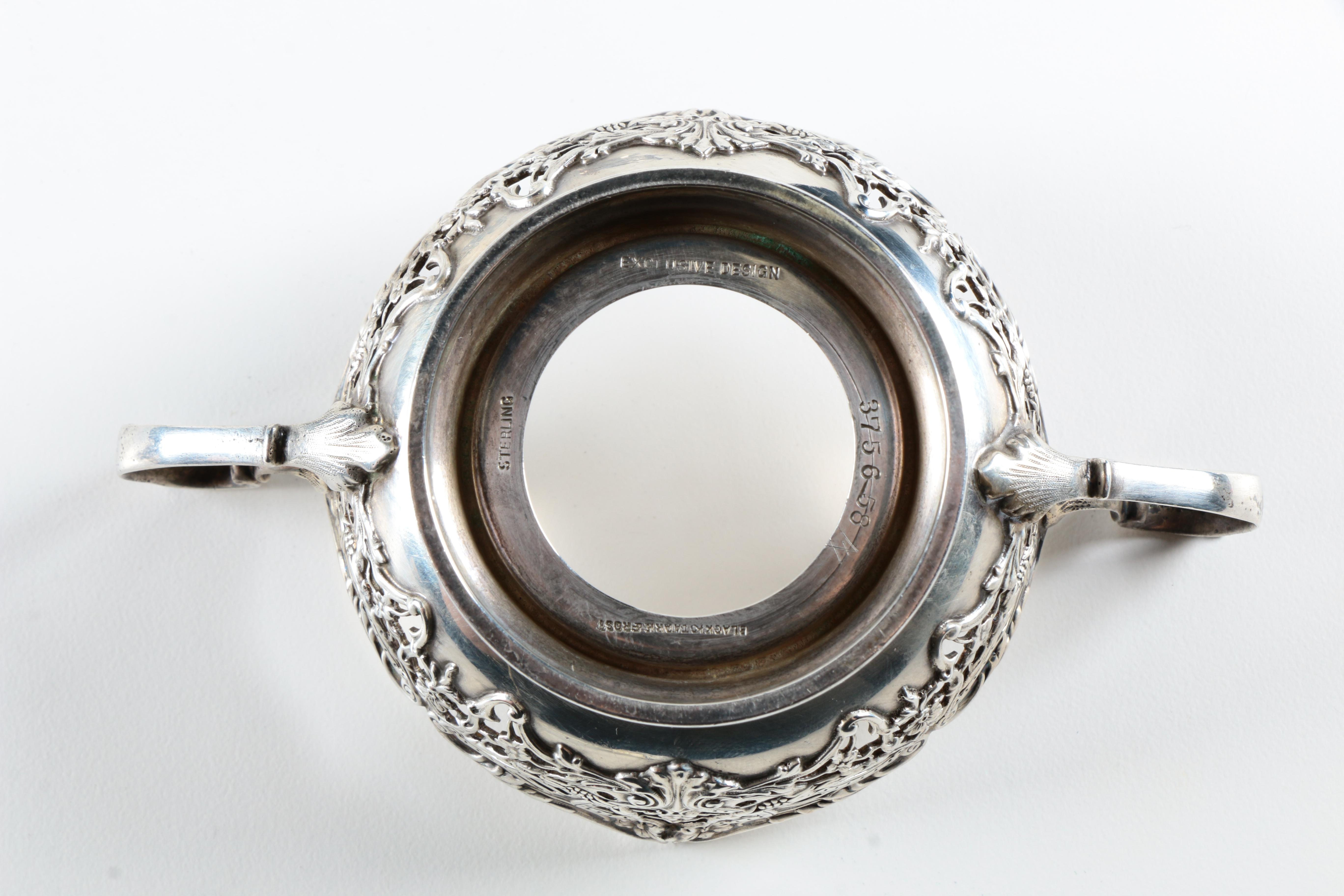 Lenox Porcelain Bouillon Cups and Sterling Silver Holders by Black Starr & Frost