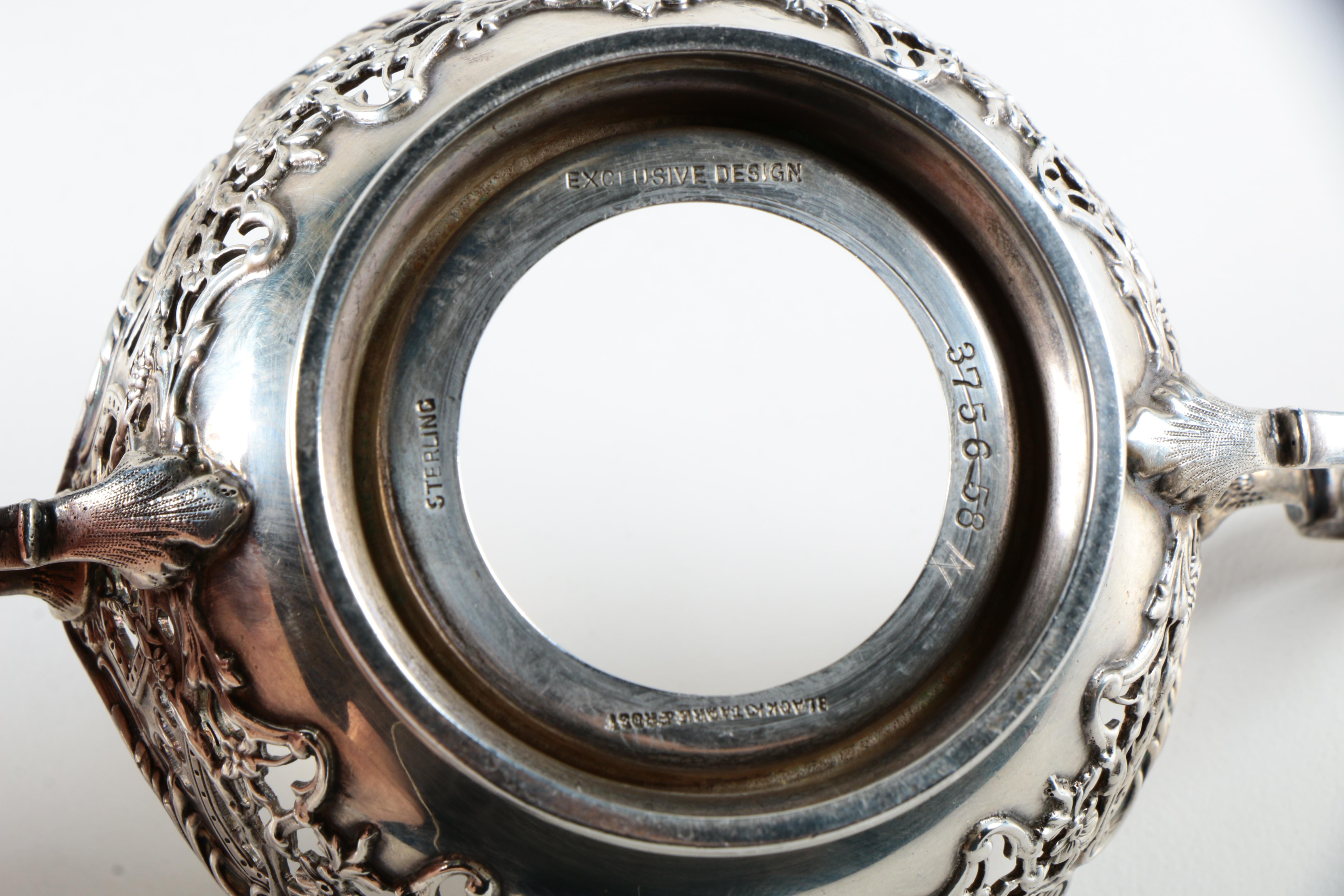 Lenox Porcelain Bouillon Cups and Sterling Silver Holders by Black Starr & Frost