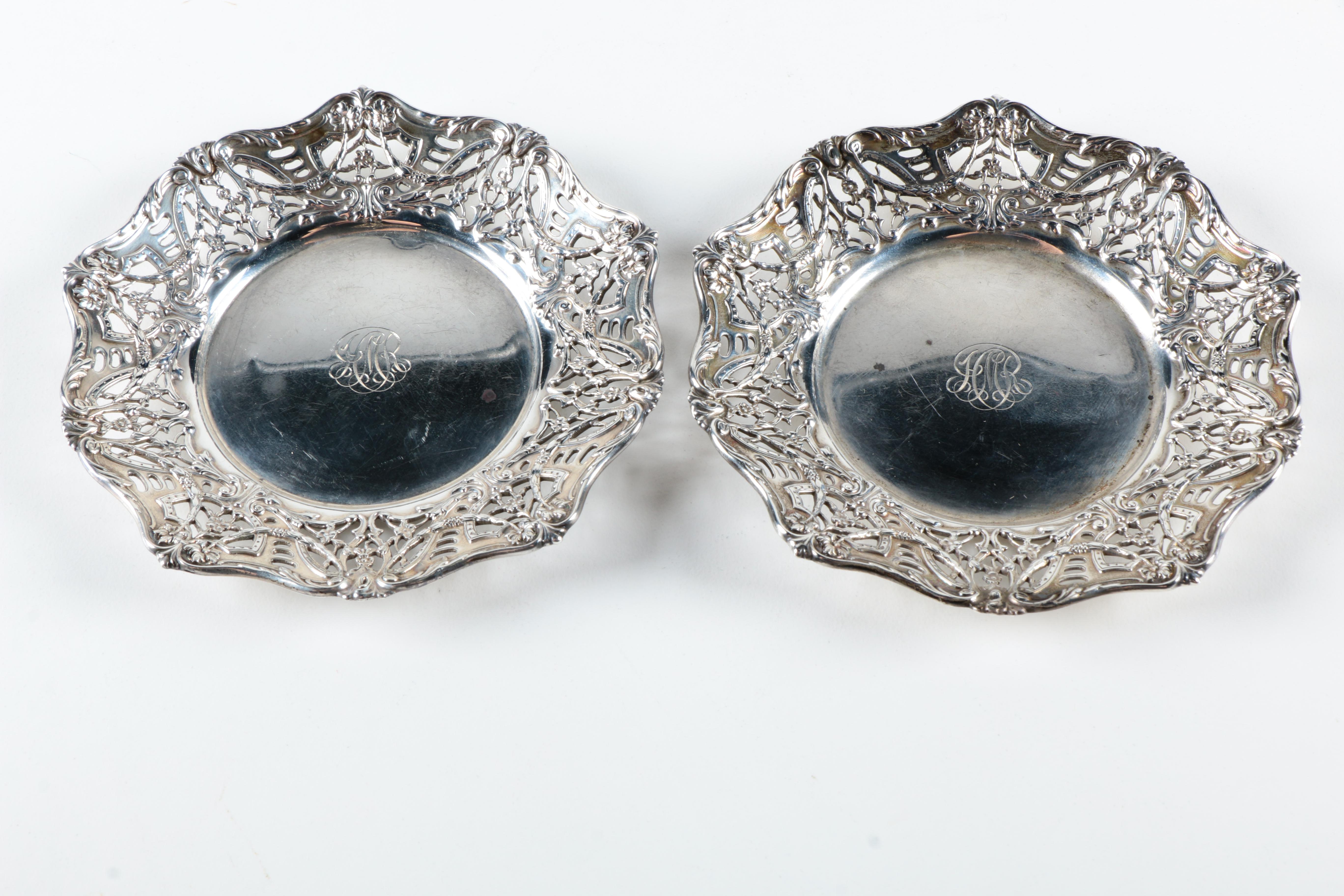 Lenox Porcelain Bouillon Cups and Sterling Silver Holders by Black Starr & Frost