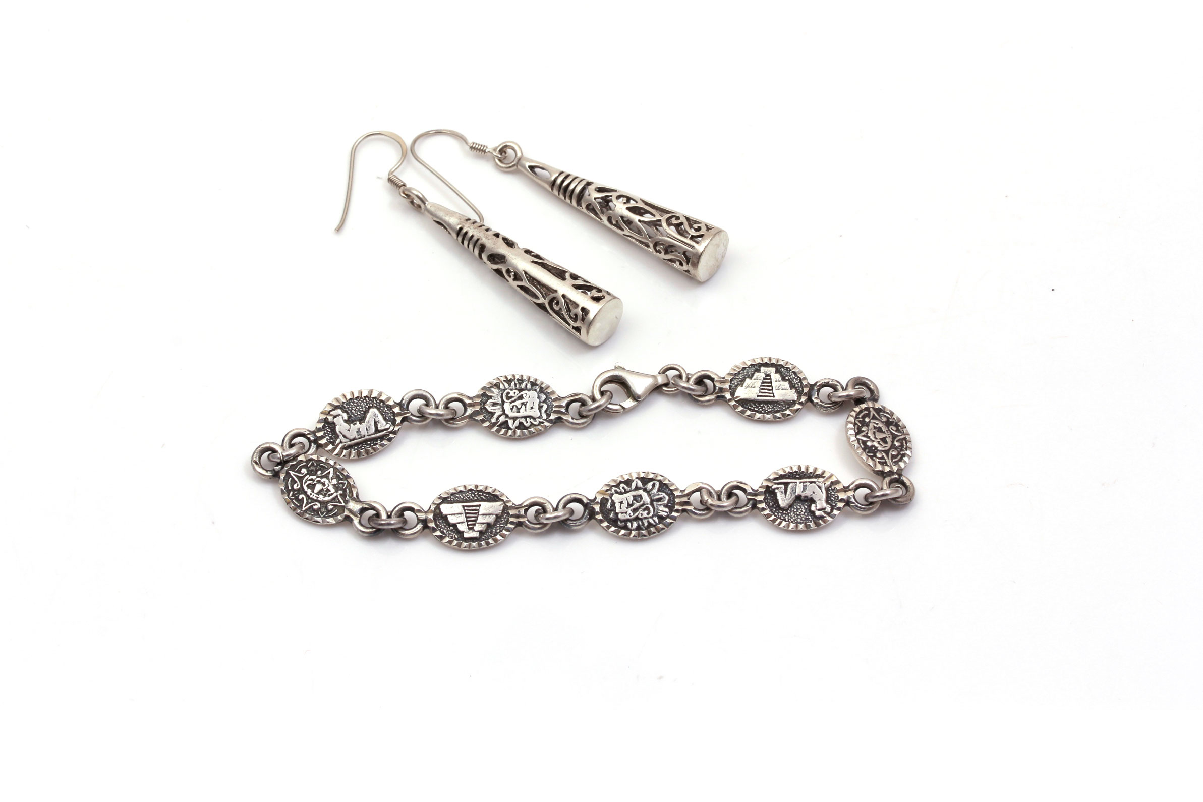 Sterling Silver Bracelet and Earrings