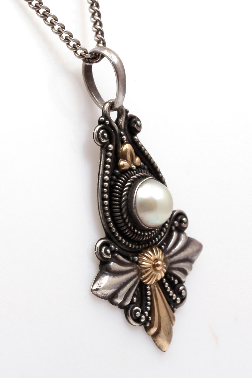 Sterling Silver Pearl Pendant Necklace