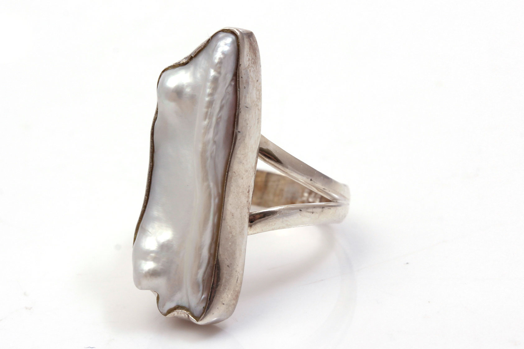 Sterling Silver Mother of Pearl Bracelet and Ring