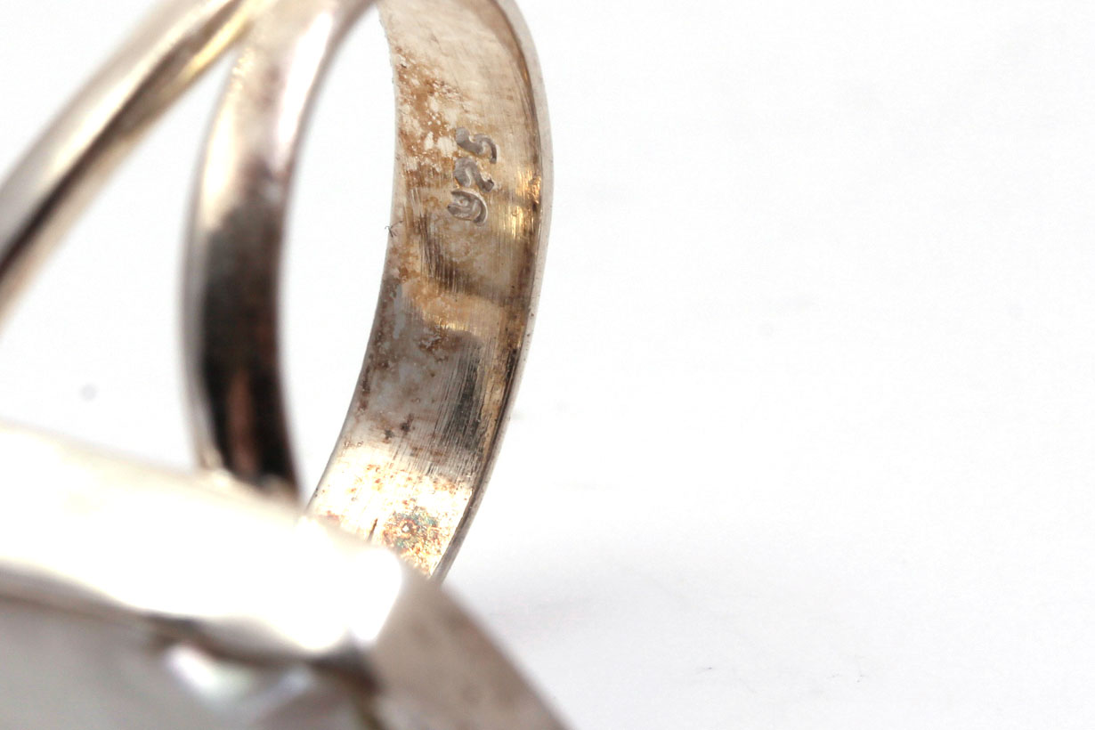 Sterling Silver Mother of Pearl Bracelet and Ring