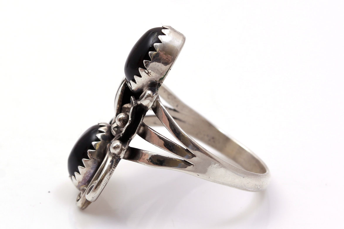 Sterling Silver Black Onyx Locket Pendant Necklace and Ring