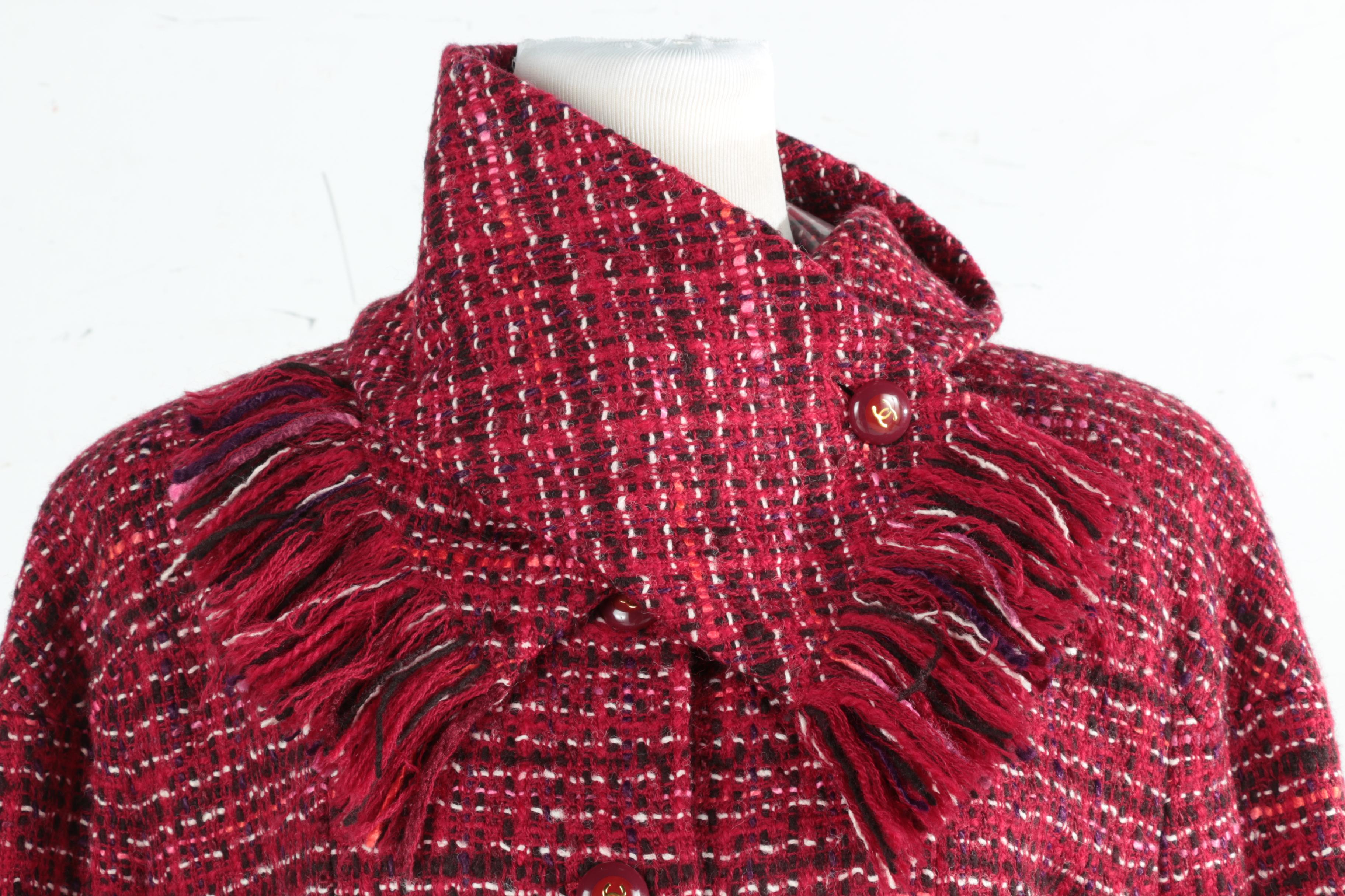 Chanel Tweed Coat Dress with Scarf