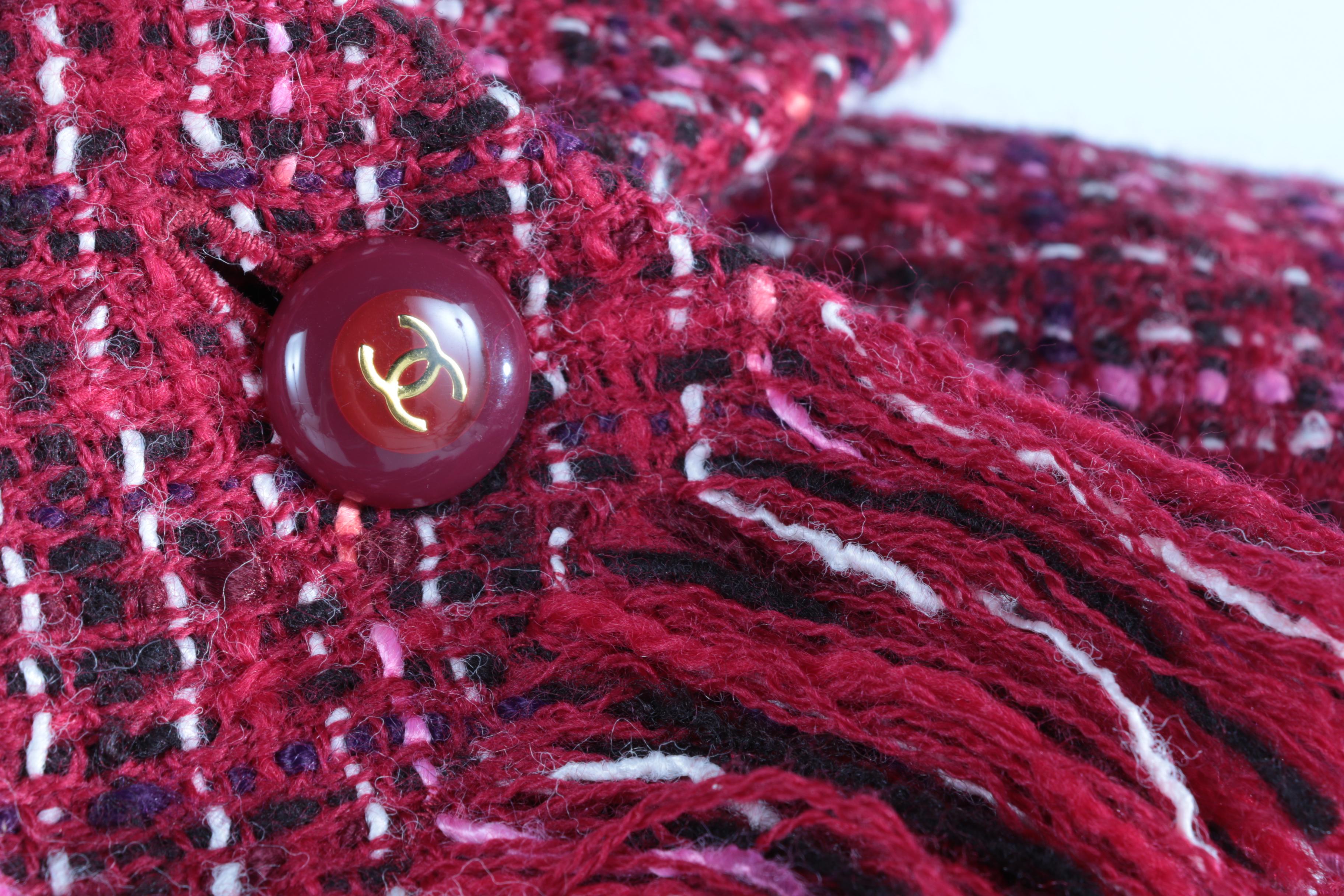 Chanel Tweed Coat Dress with Scarf