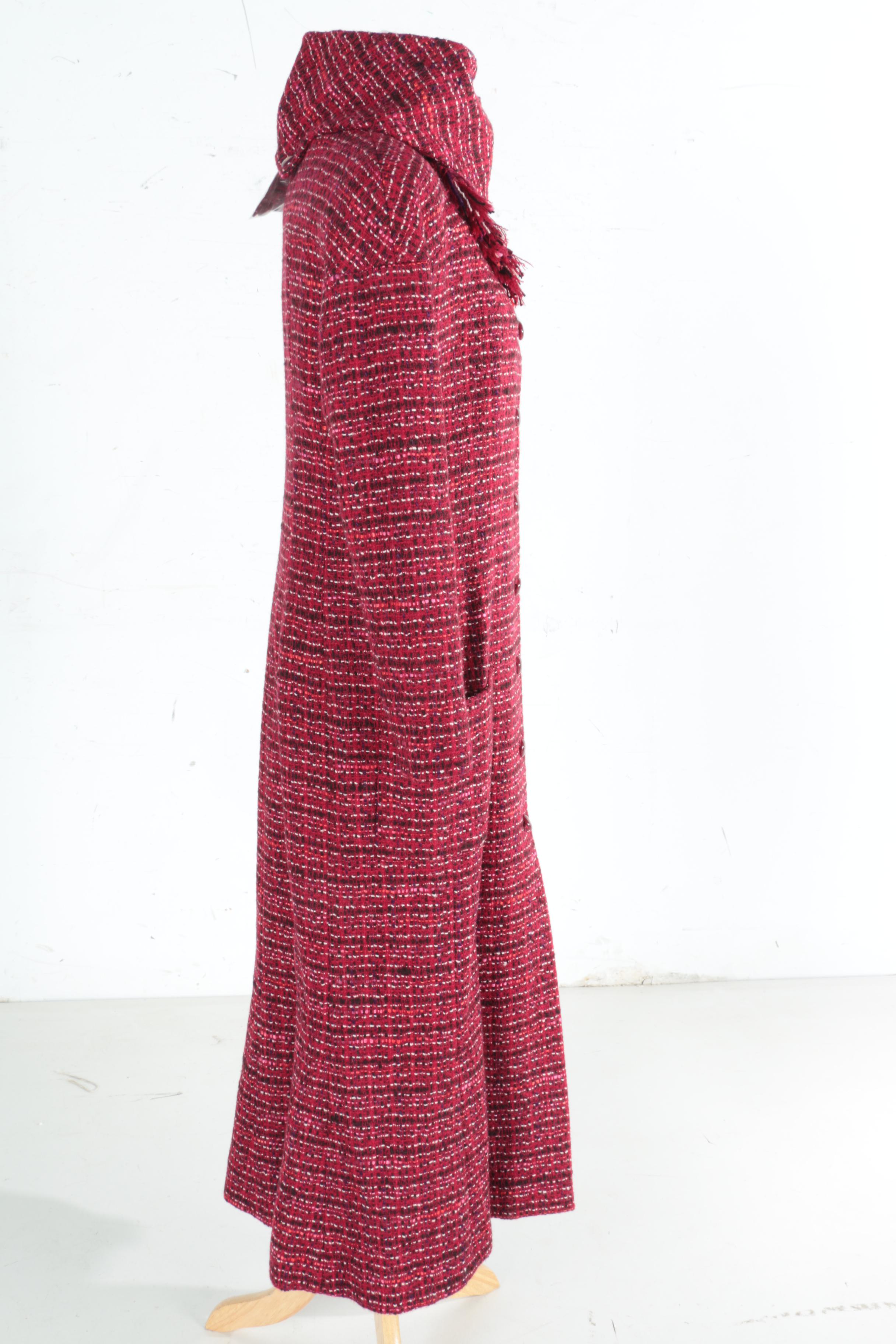 Chanel Tweed Coat Dress with Scarf