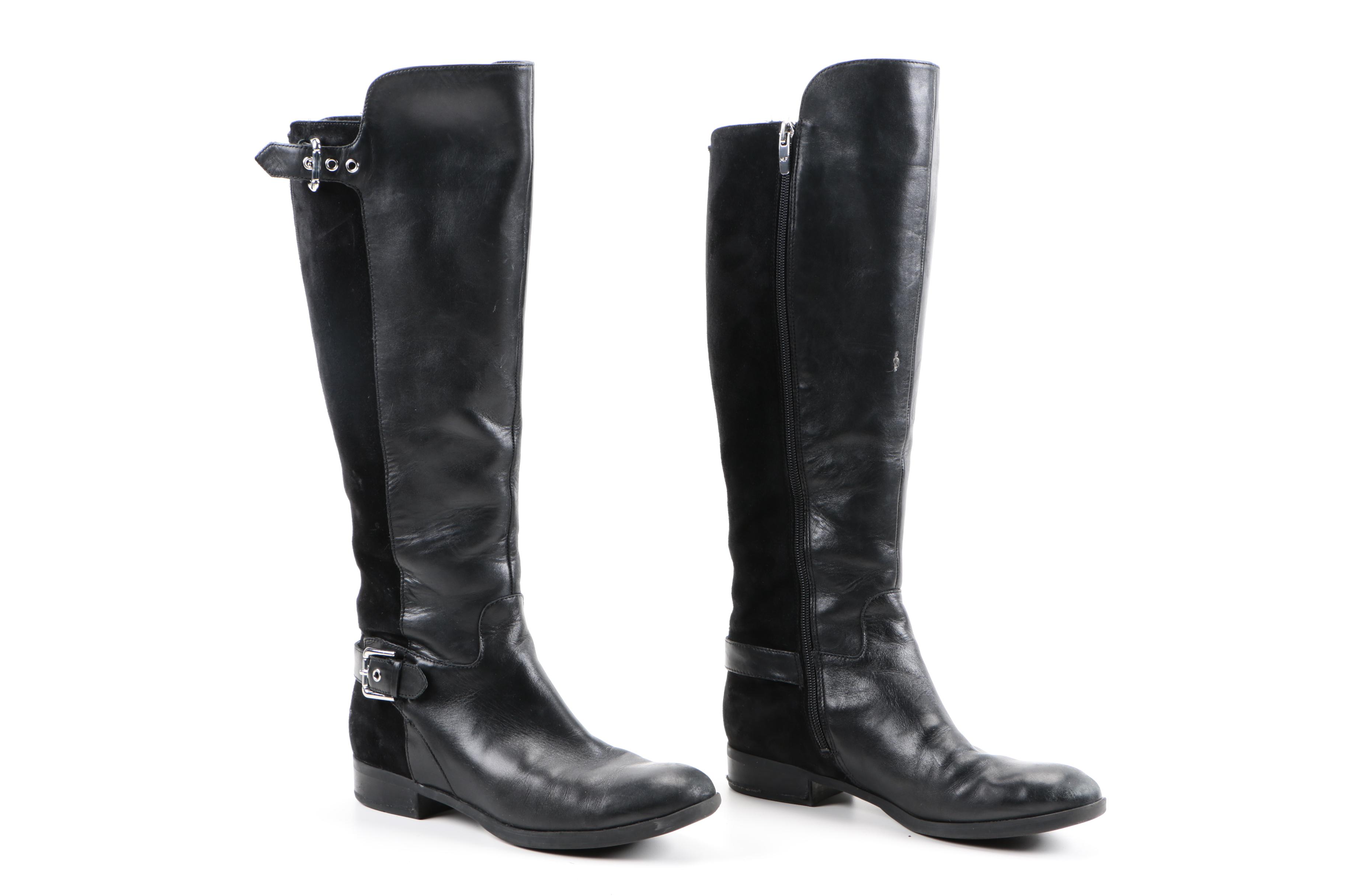 Two Pairs of Women's Black Leather Boots