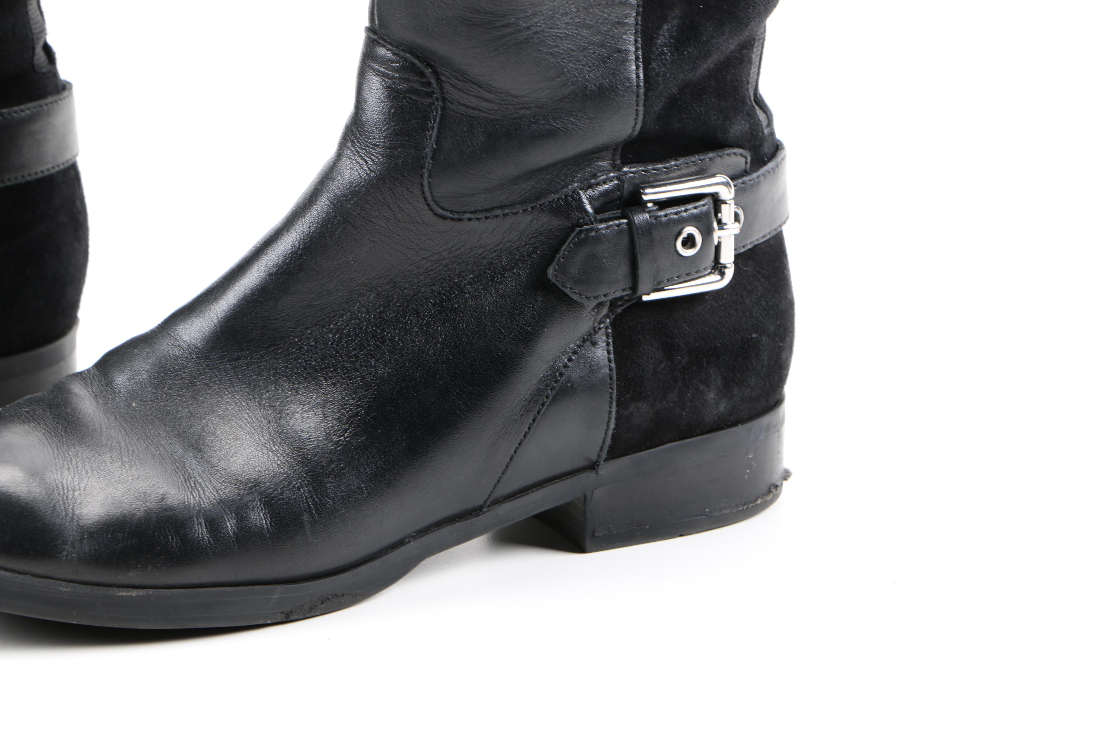 Two Pairs of Women's Black Leather Boots