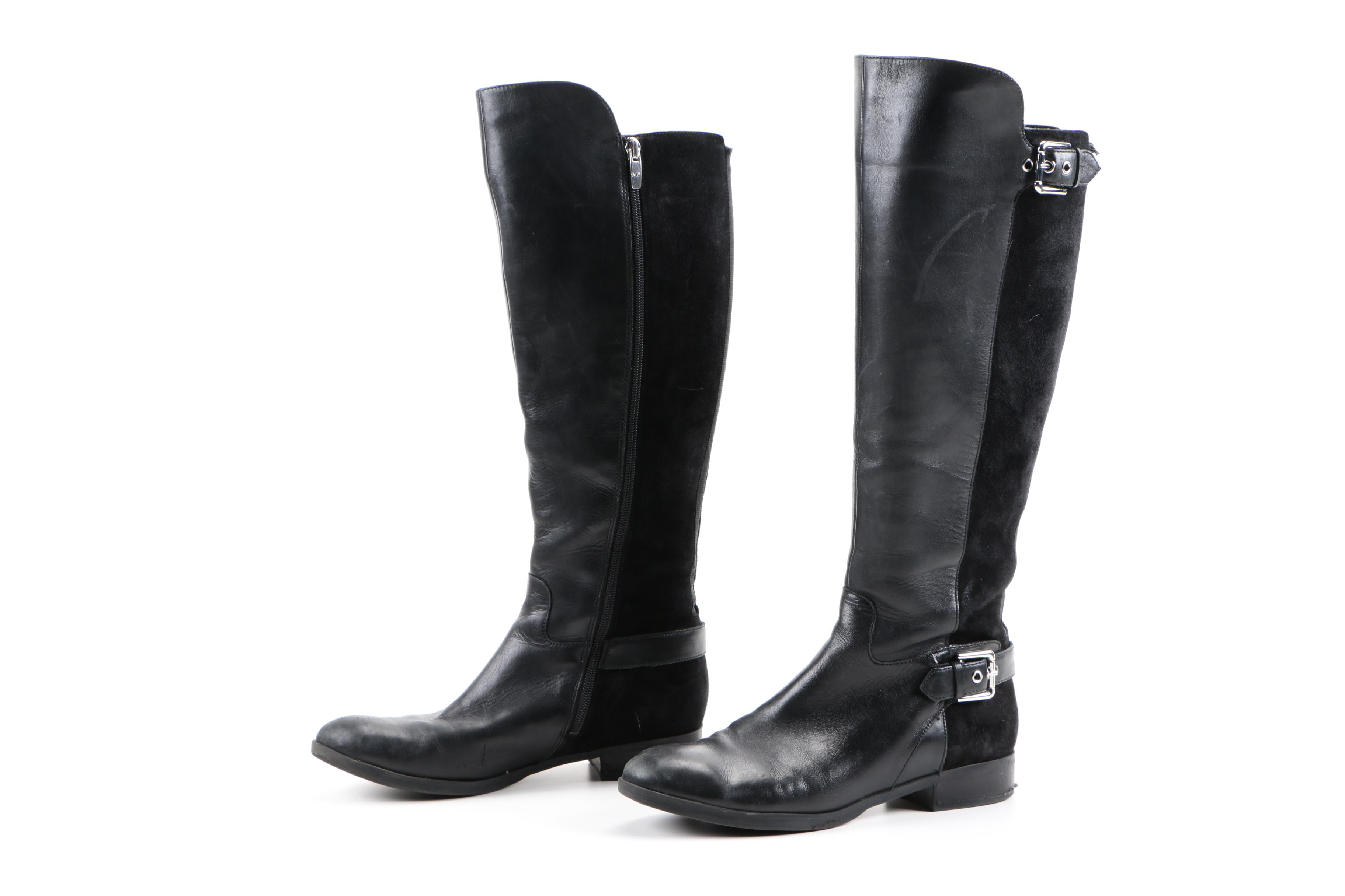 Two Pairs of Women's Black Leather Boots
