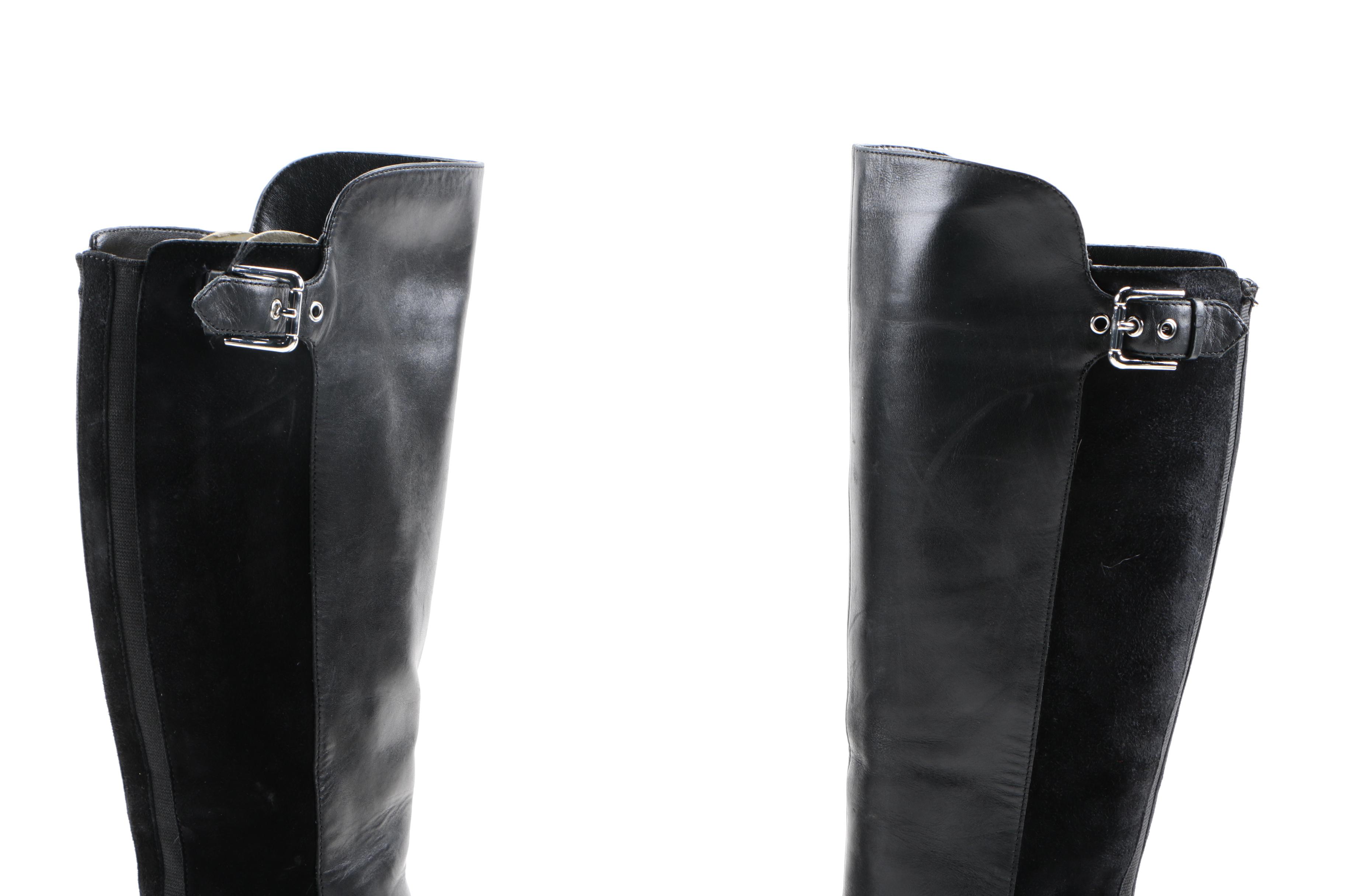 Two Pairs of Women's Black Leather Boots