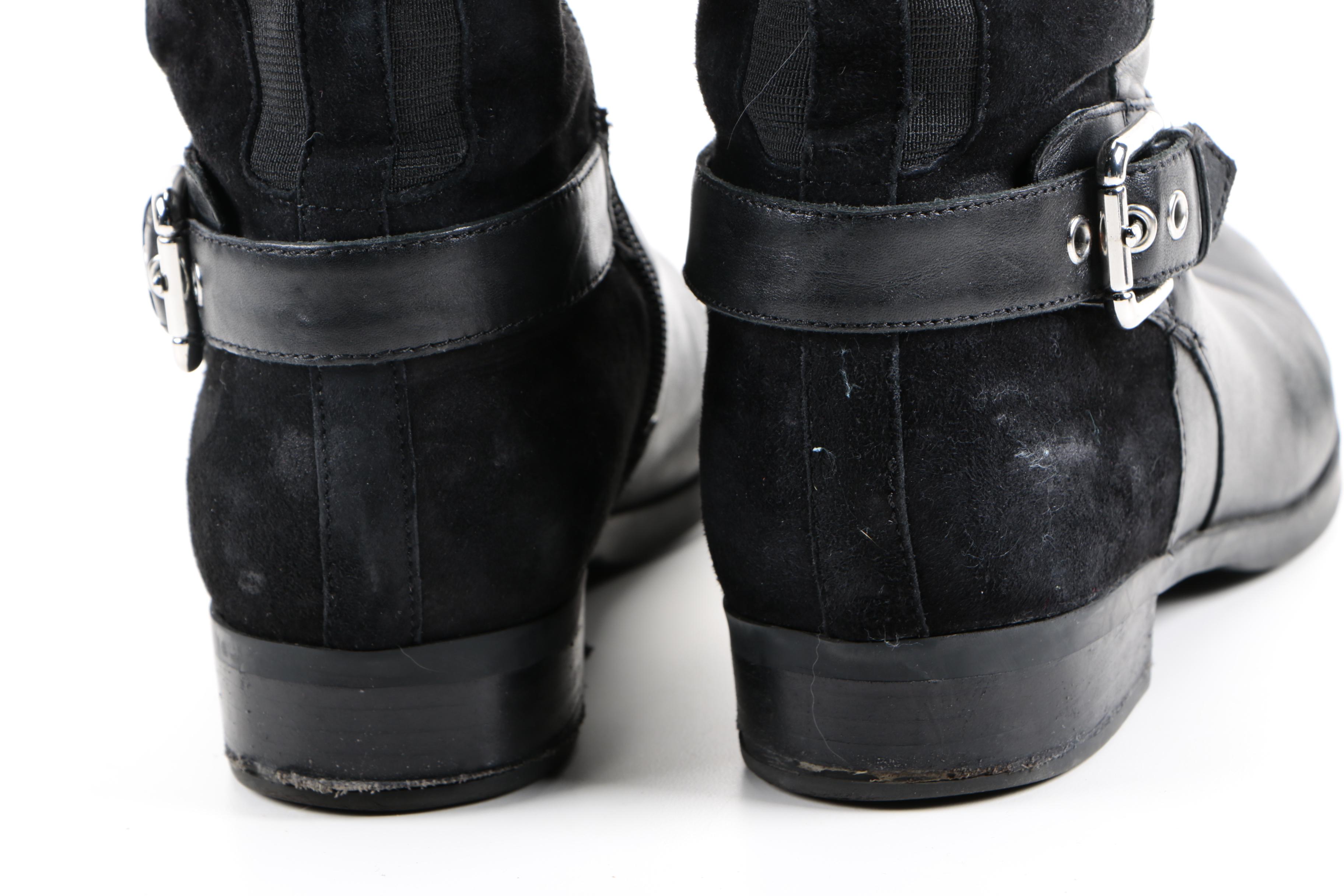 Two Pairs of Women's Black Leather Boots