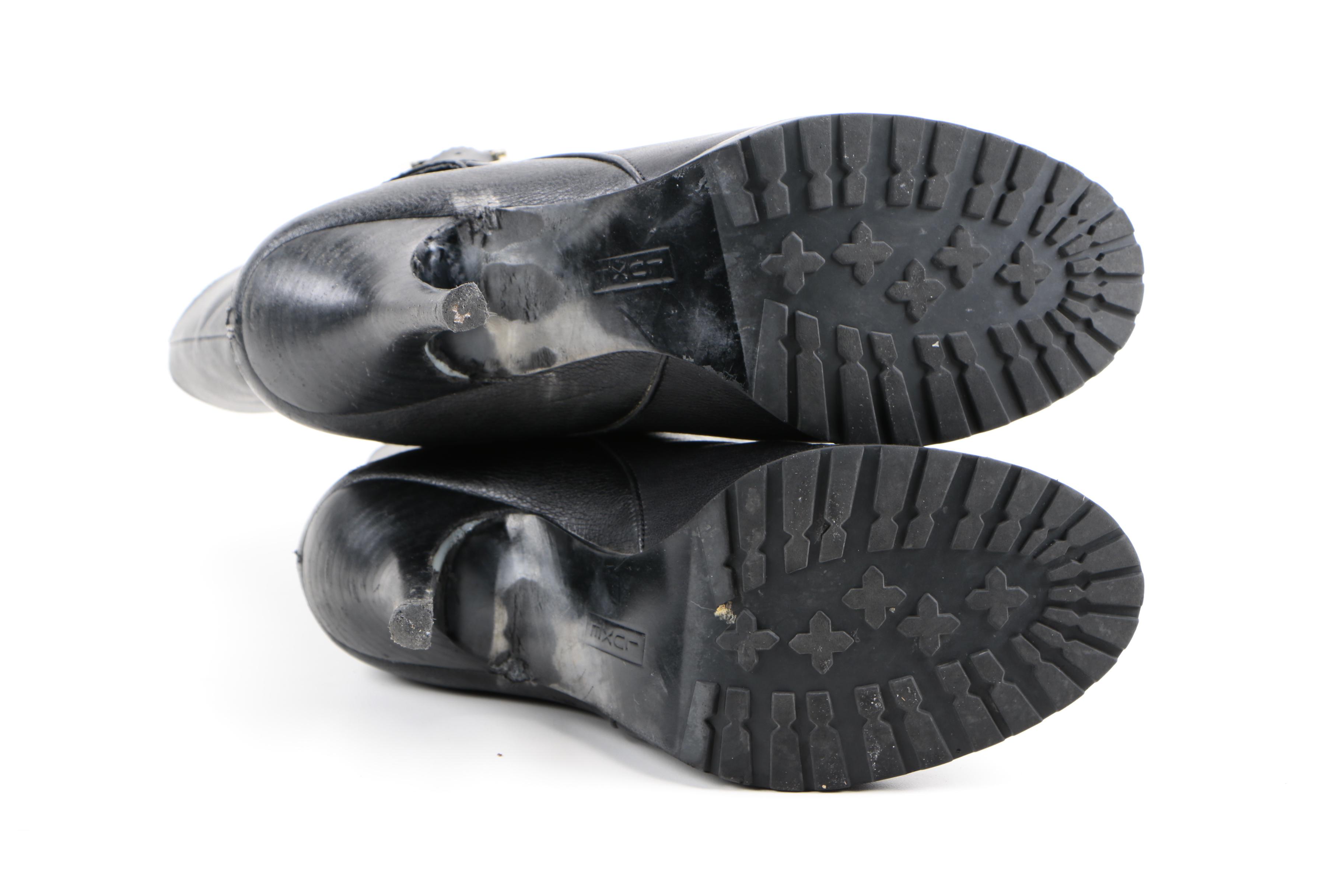 Two Pairs of Women's Black Leather Boots