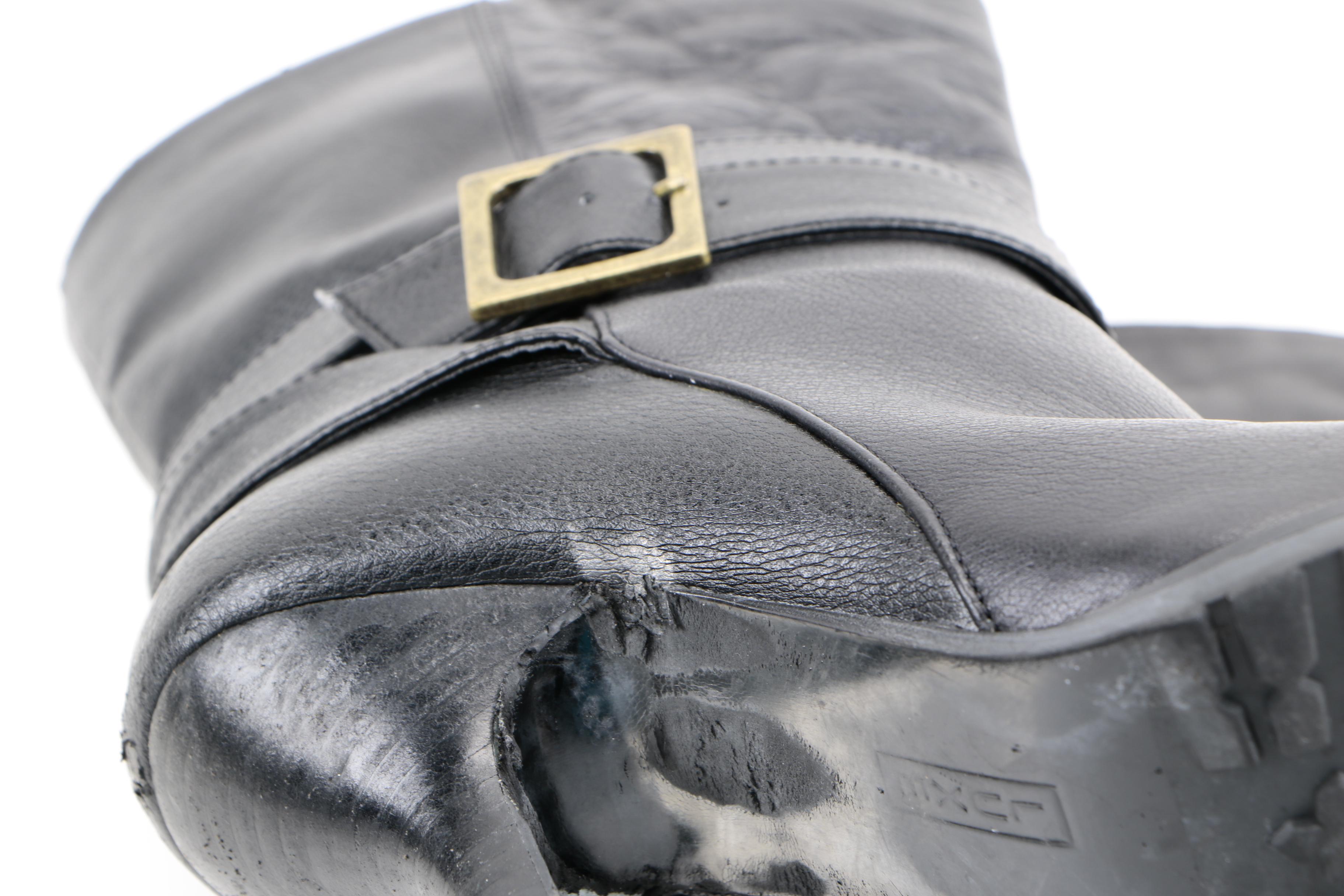 Two Pairs of Women's Black Leather Boots