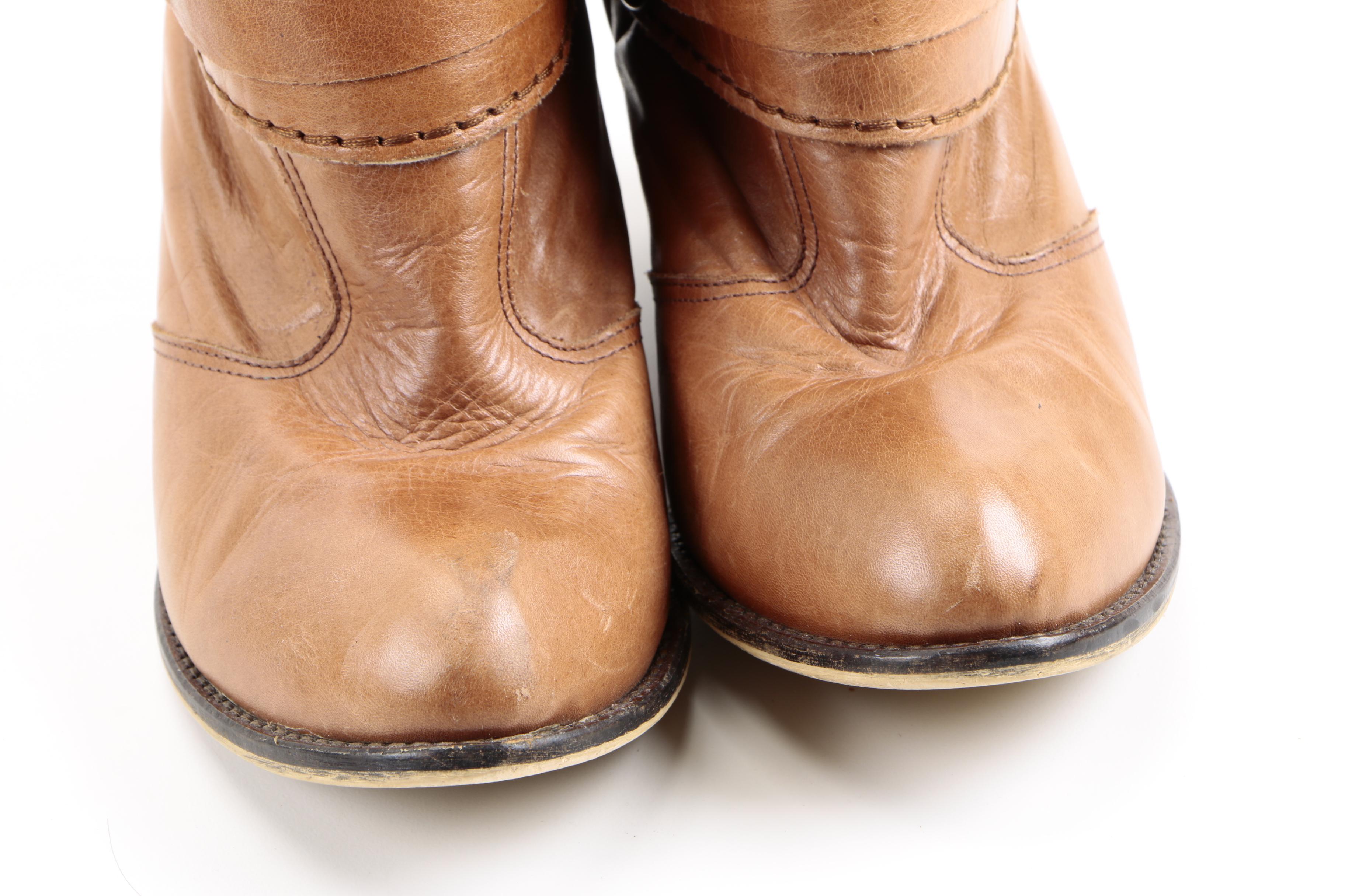 Women's Leather Cowboy Boots and Suede Booties
